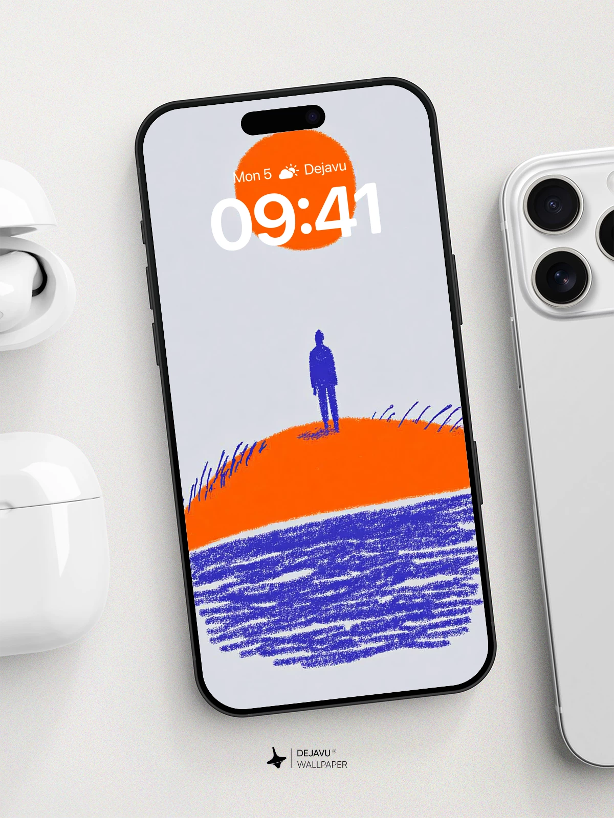 Minimalist Sunset Island Wallpaper 8K for iPhone and Android