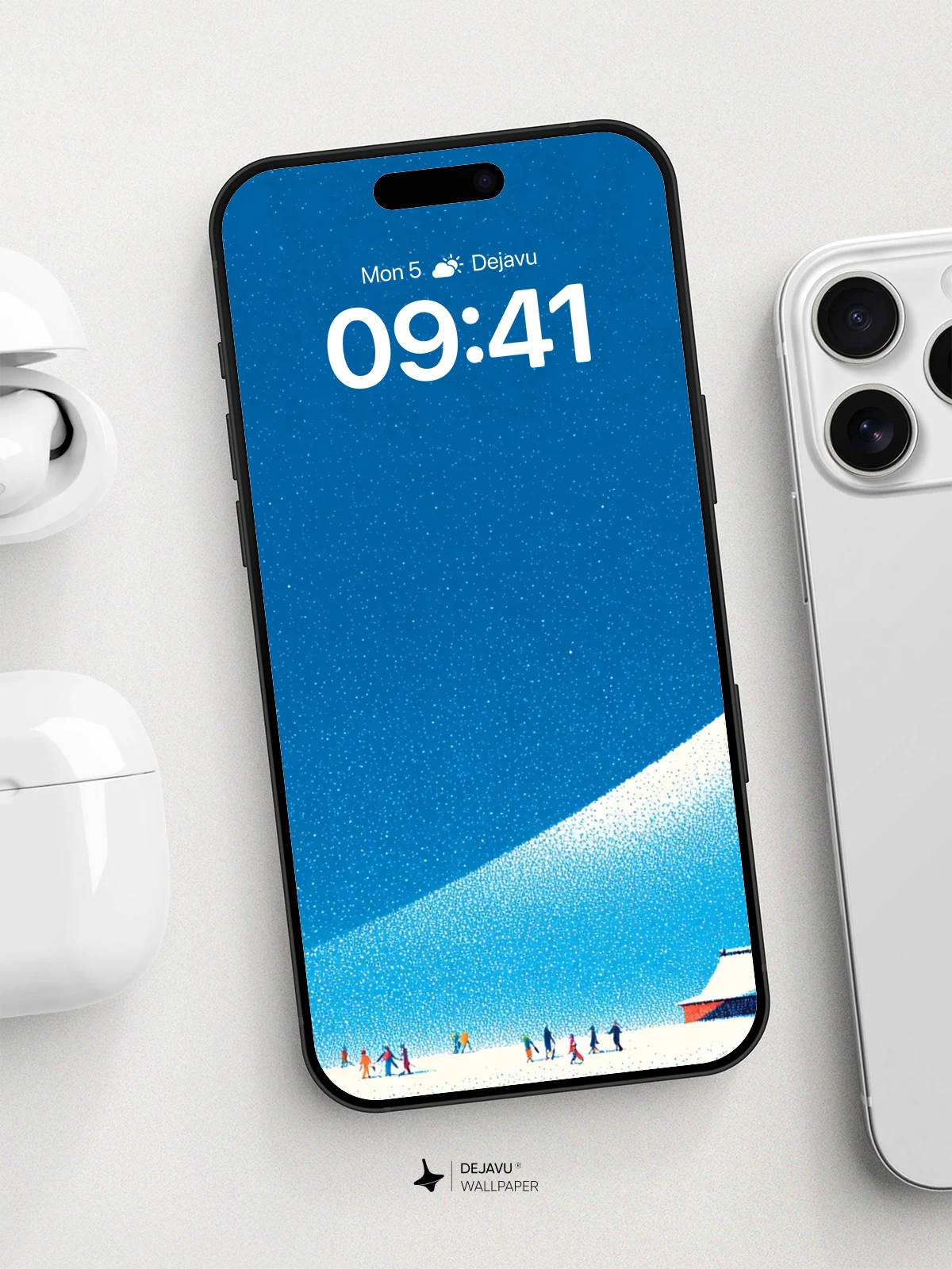 Minimalist Snowy Mount Fuji Wallpaper 8K for iPhone and Android