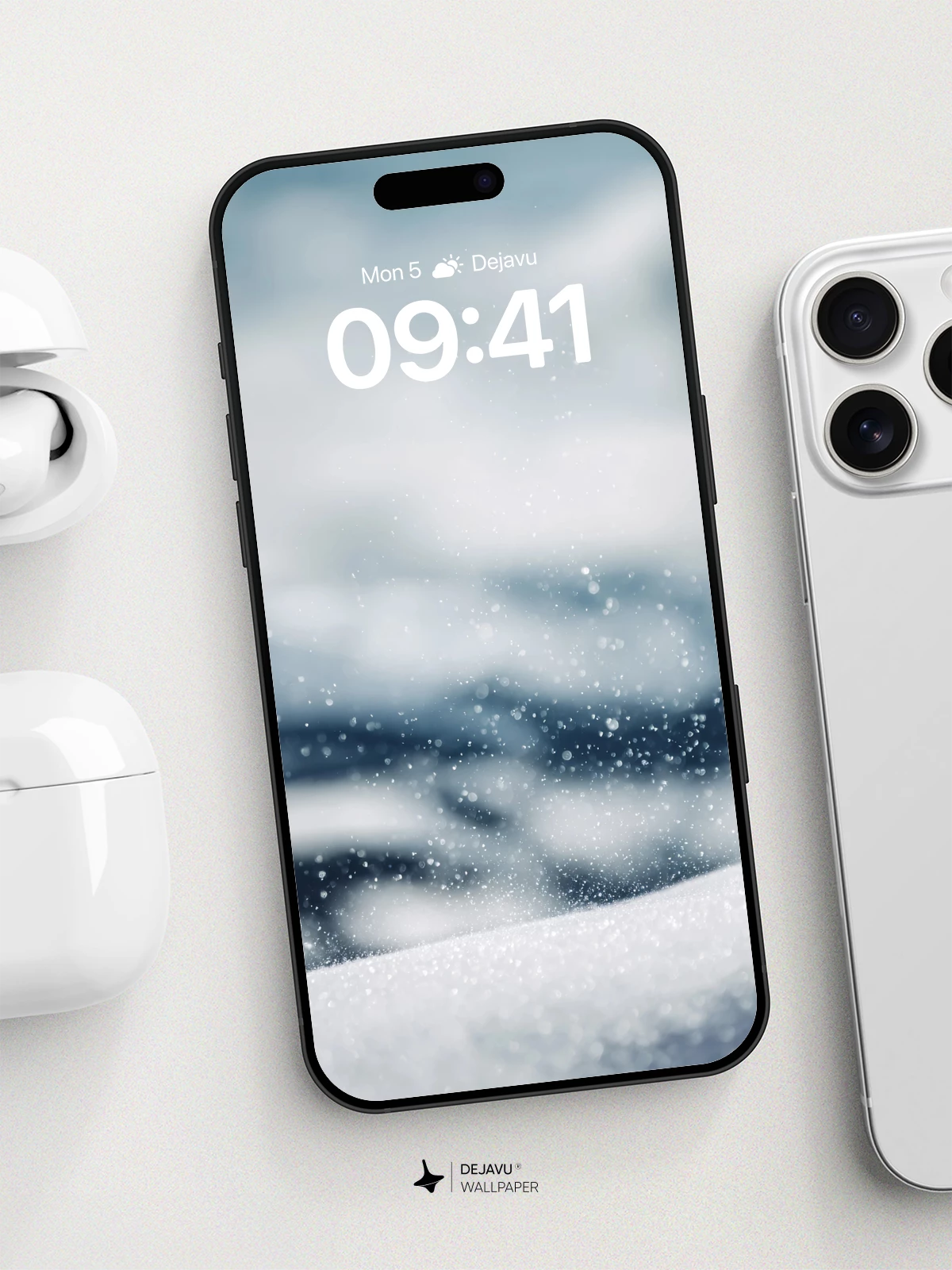 Winter Snowfall Landscape Wallpaper 8K for iPhone and Android