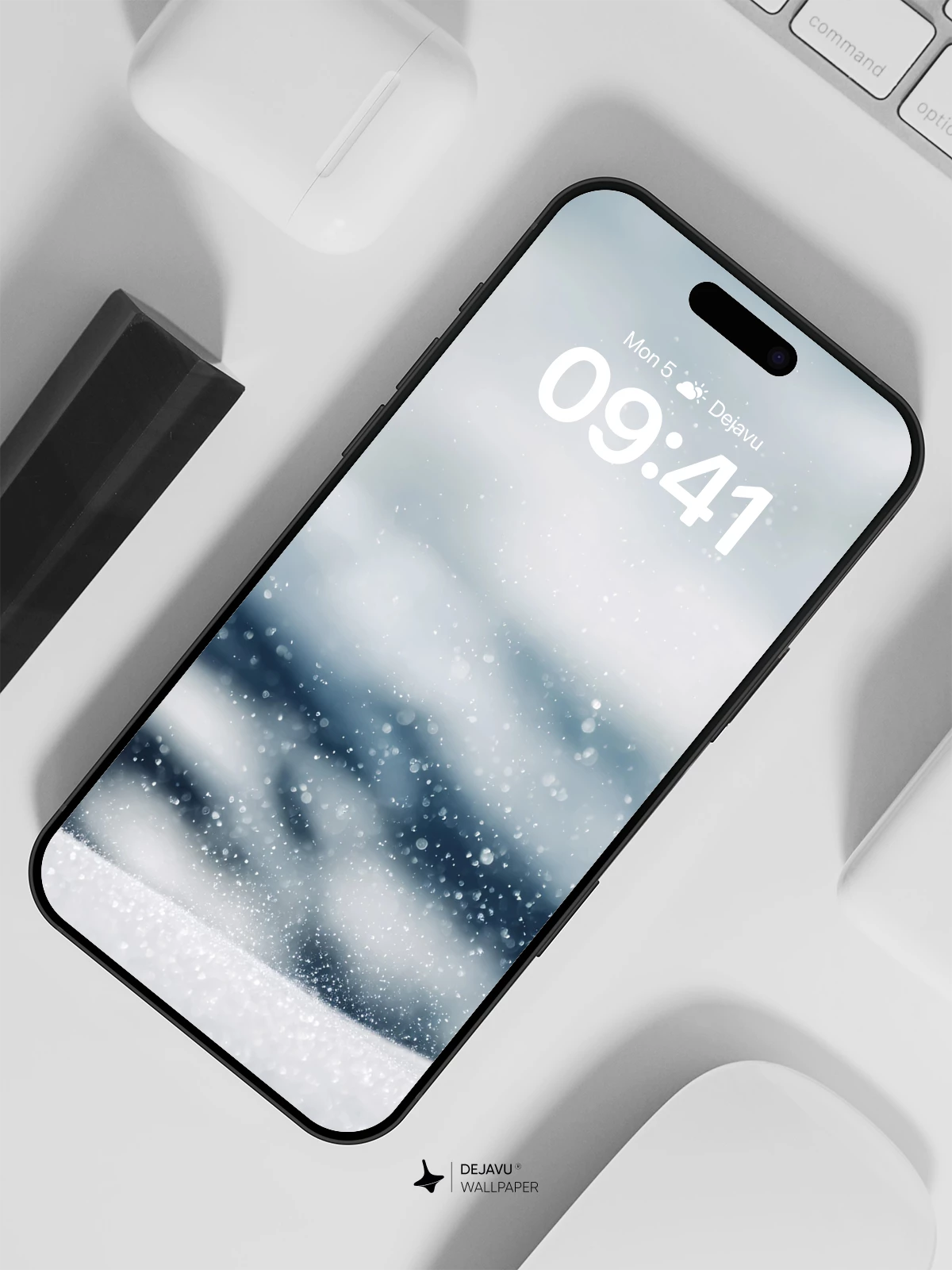 Winter Snowfall Landscape Wallpaper 8K for iPhone and Android