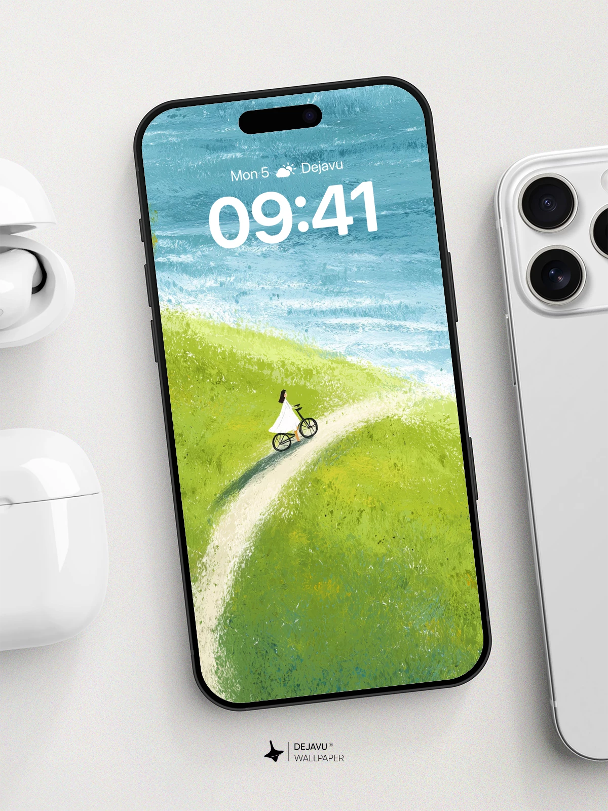 Whimsical Coastal Ride Wallpaper 8K for iPhone and Android