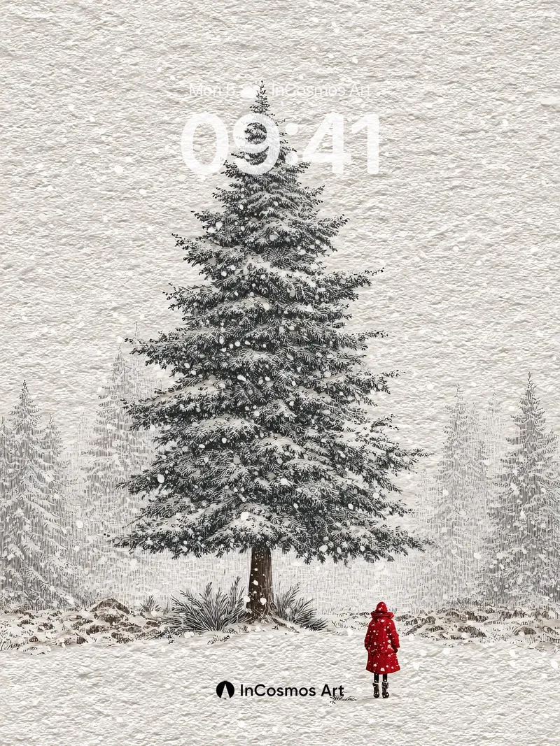 Silent Snowfall Wallpaper with Red Cloak Echo