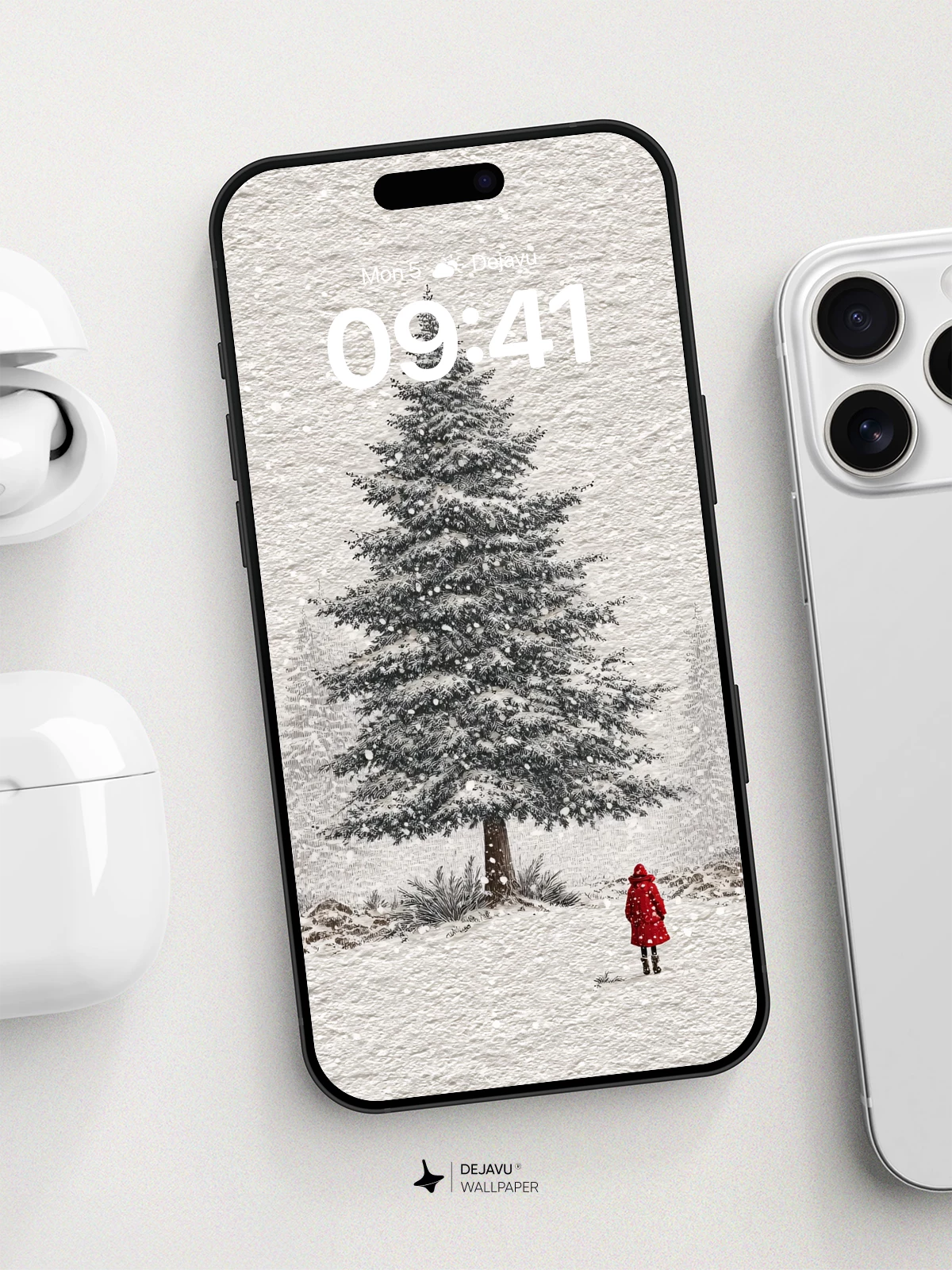 Solitary Winter Walk Wallpaper 8K for iPhone and Android