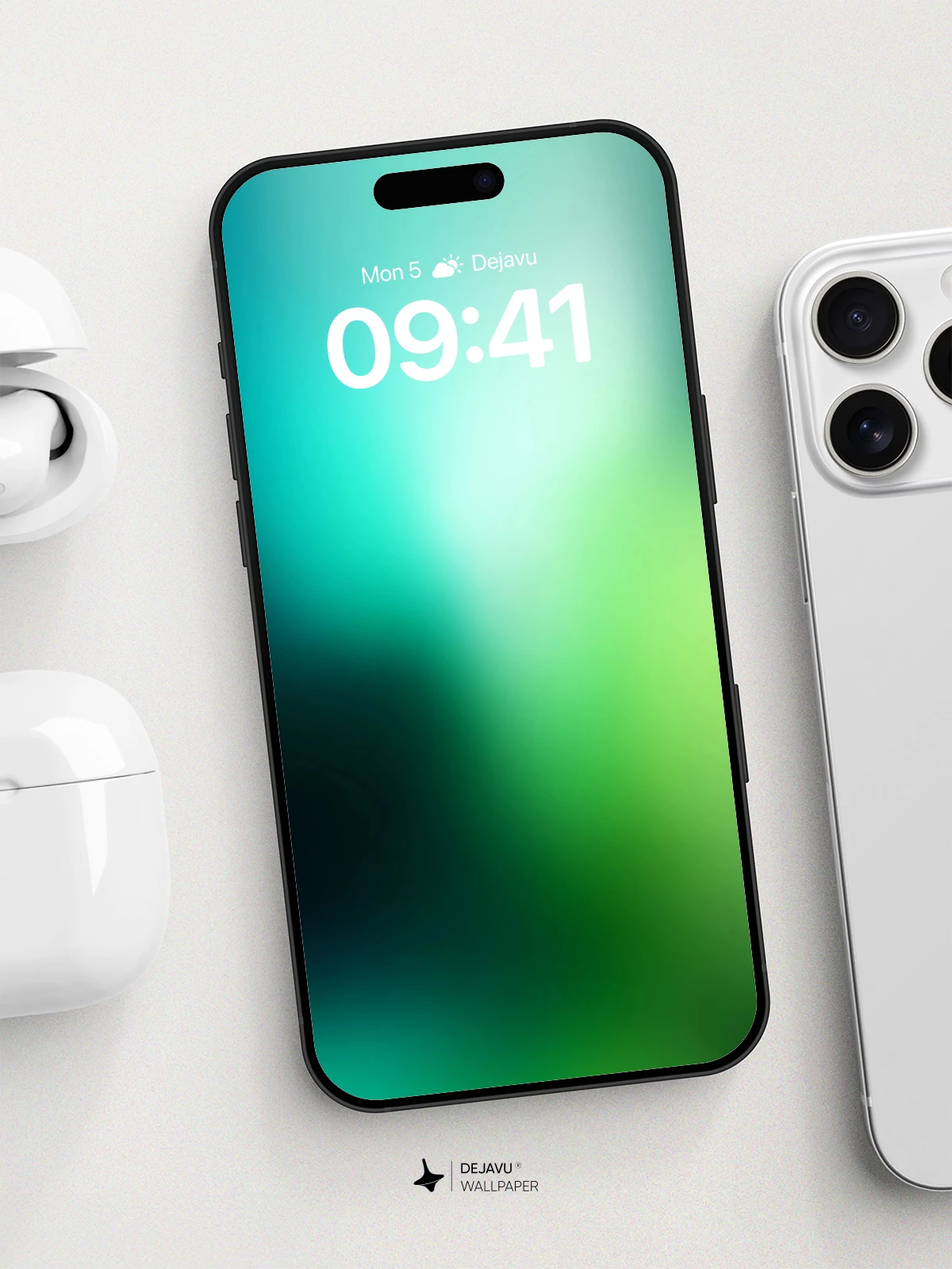 Abstract Gradient Green Wallpaper 8K for iPhone and Android