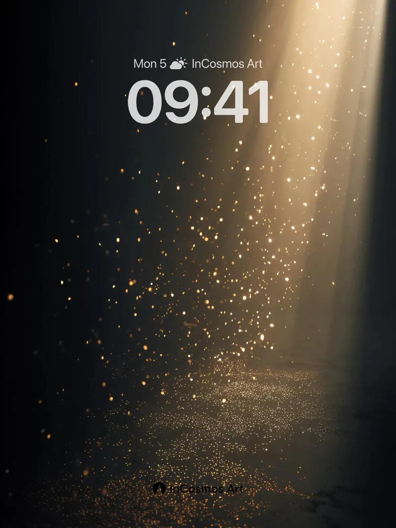 Golden Hush Wallpaper with Floating Dust Motifs