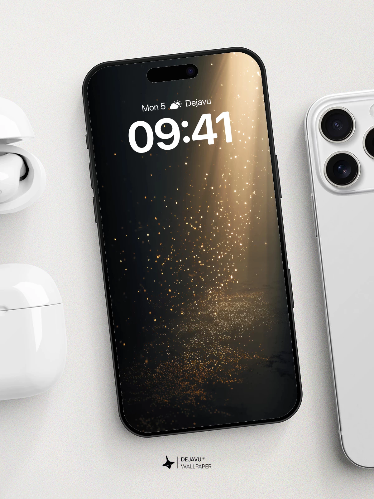 Golden Dust Ray Wallpaper 8K for iPhone and Android