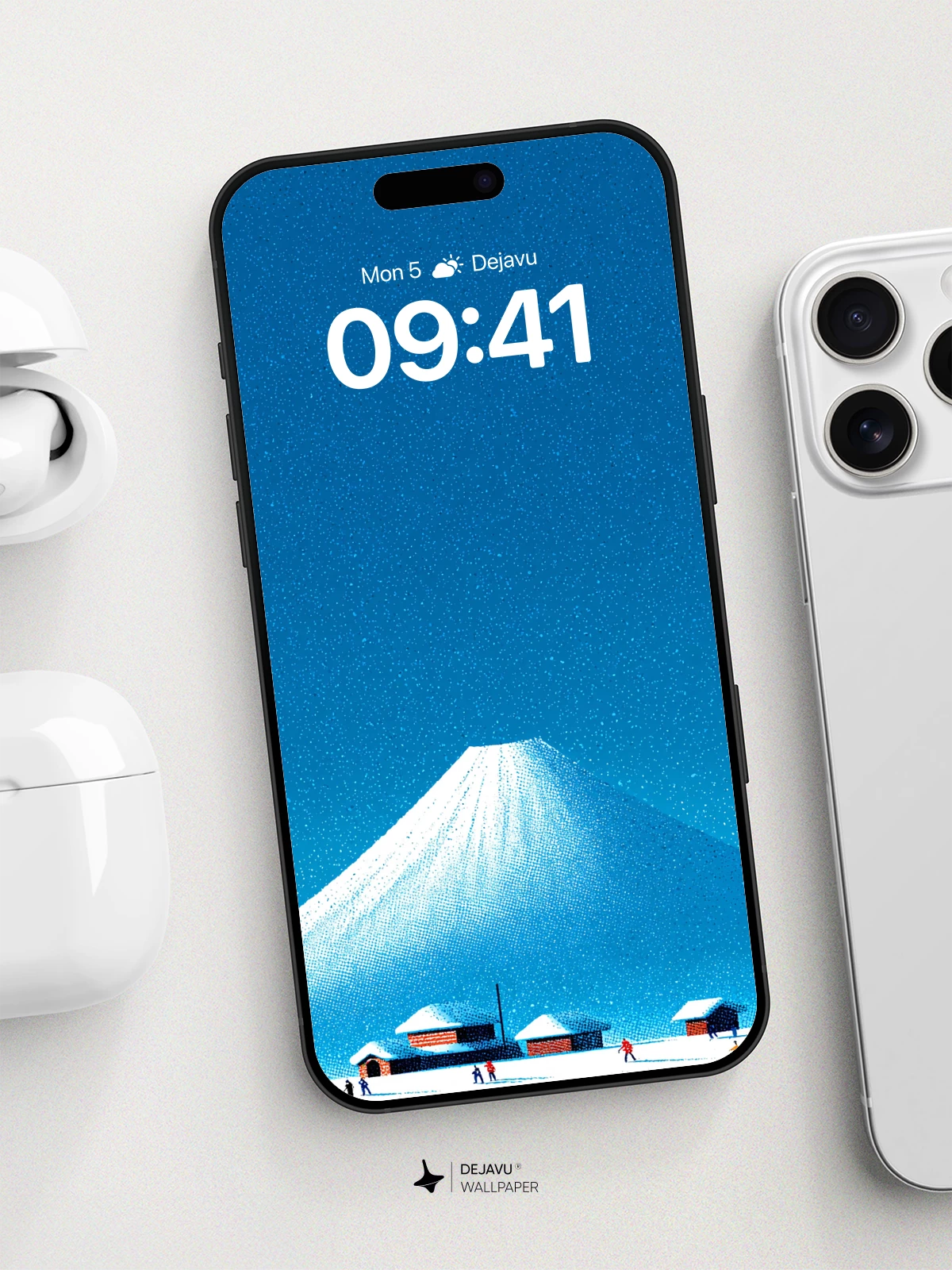 Snow-Capped Mountain Serenity Wallpaper 8K for iPhone and Android