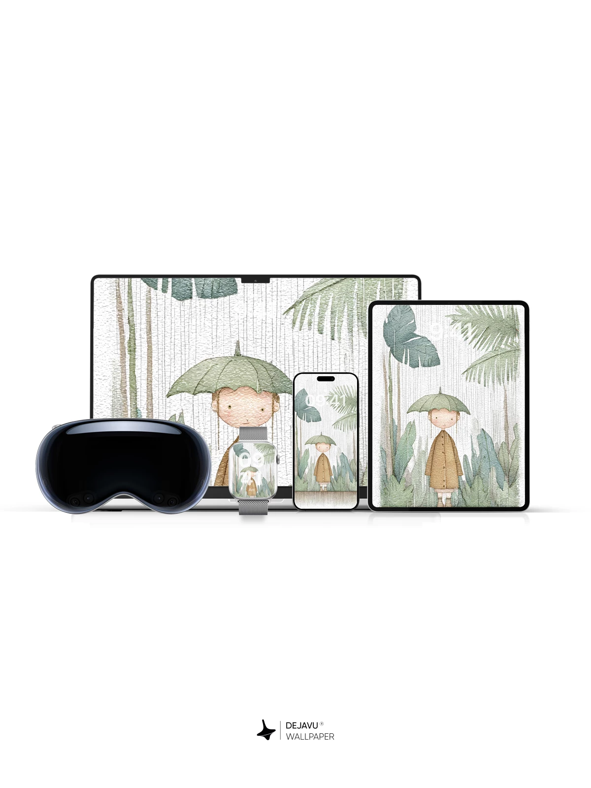 Whimsical Rainforest Child Wallpaper 8K for iPhone and Android