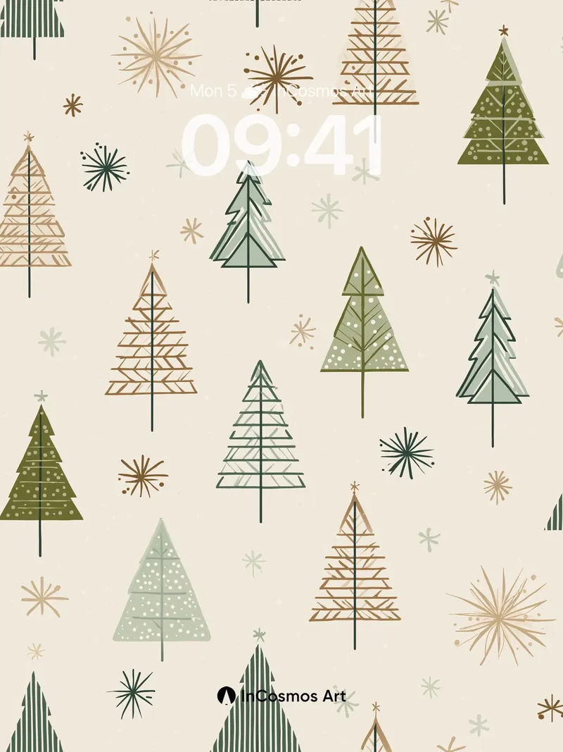 Whispering Pines Wallpaper with Midcentury Sparkle