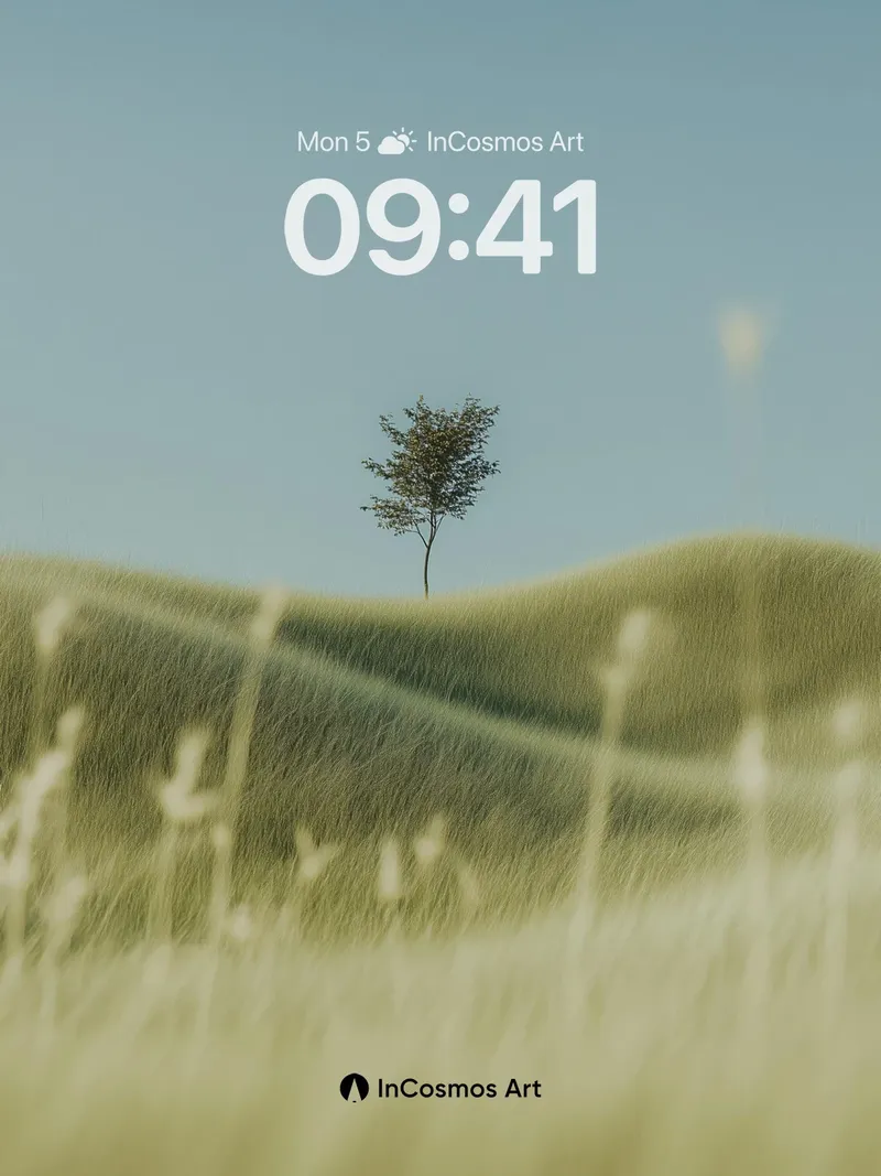 Serenity Ridge Wallpaper with Solitary Tree