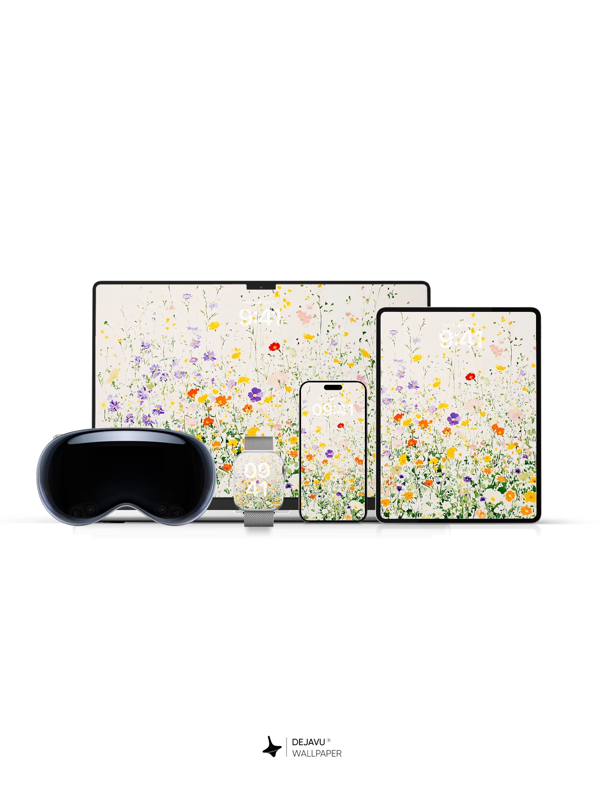 Watercolor Wildflower Field Wallpaper 8K for iPhone and Android