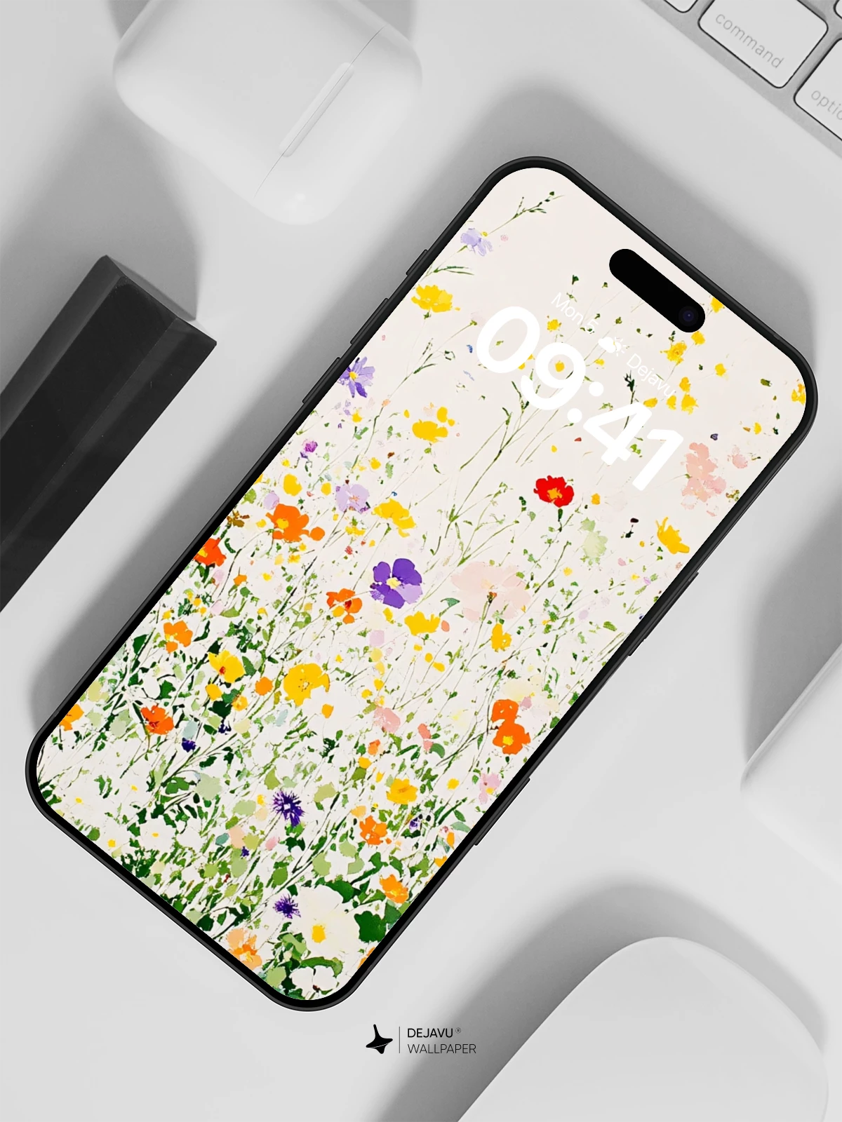 Watercolor Wildflower Field Wallpaper 8K for iPhone and Android