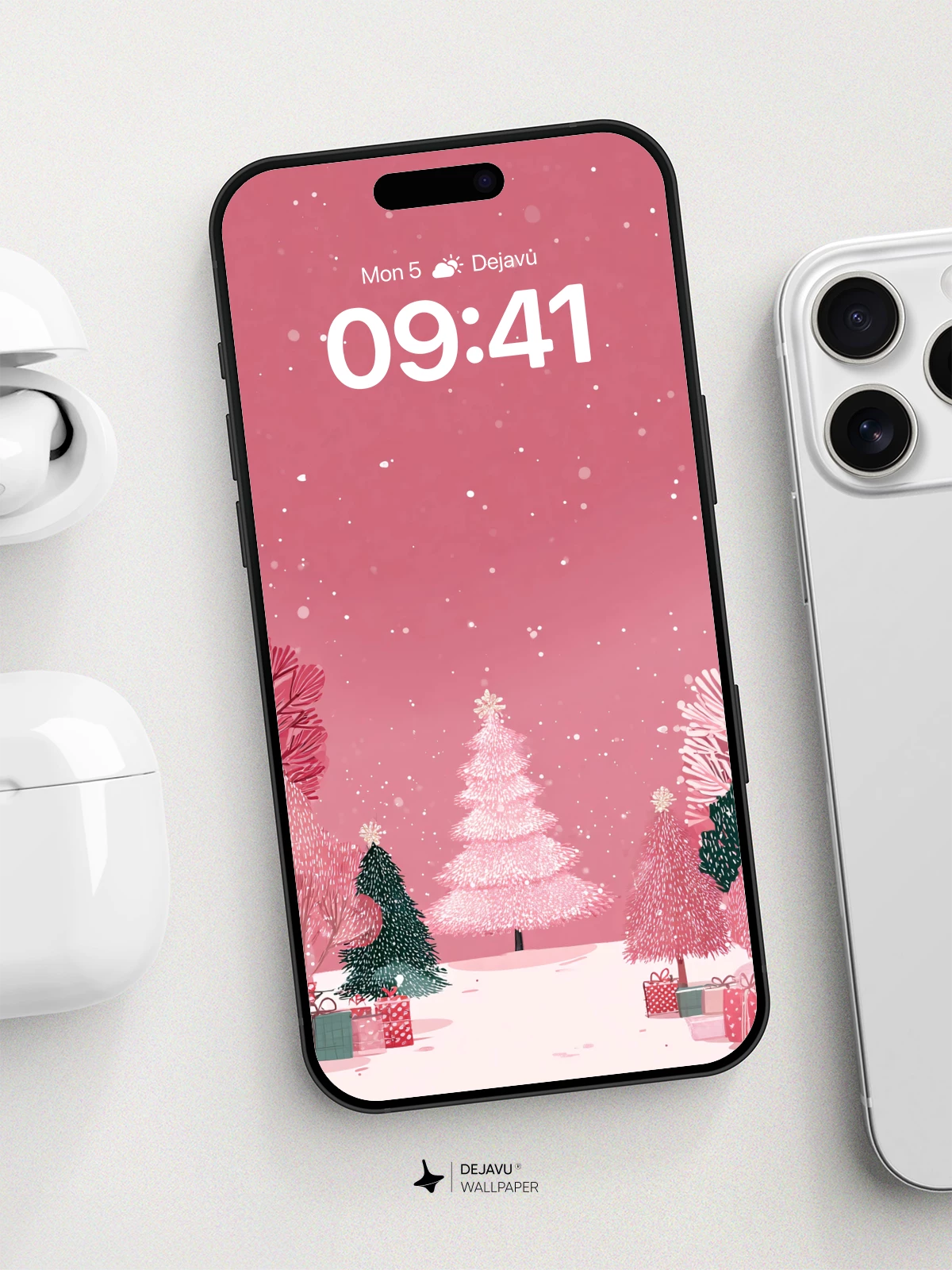 Pink Winter Wonderland Wallpaper 8K for iPhone and Android