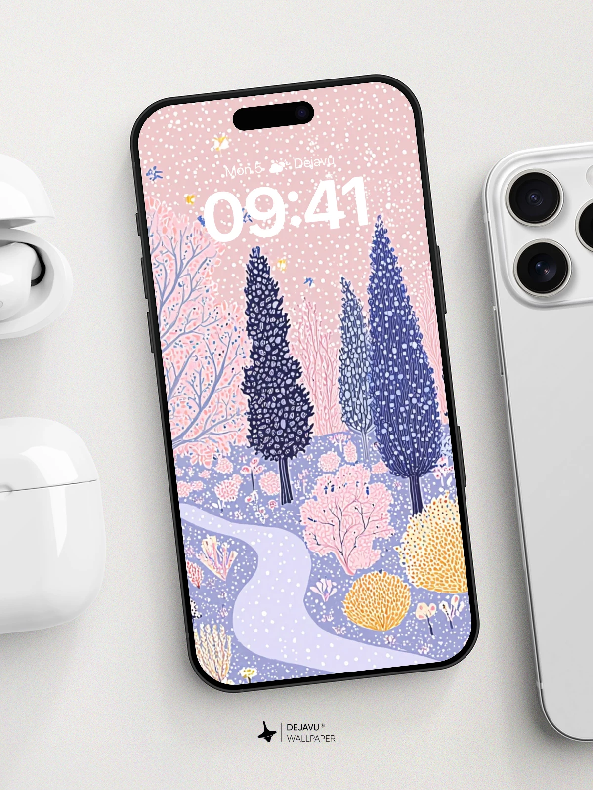 Whimsical Forest Path Wallpaper 8K for iPhone and Android