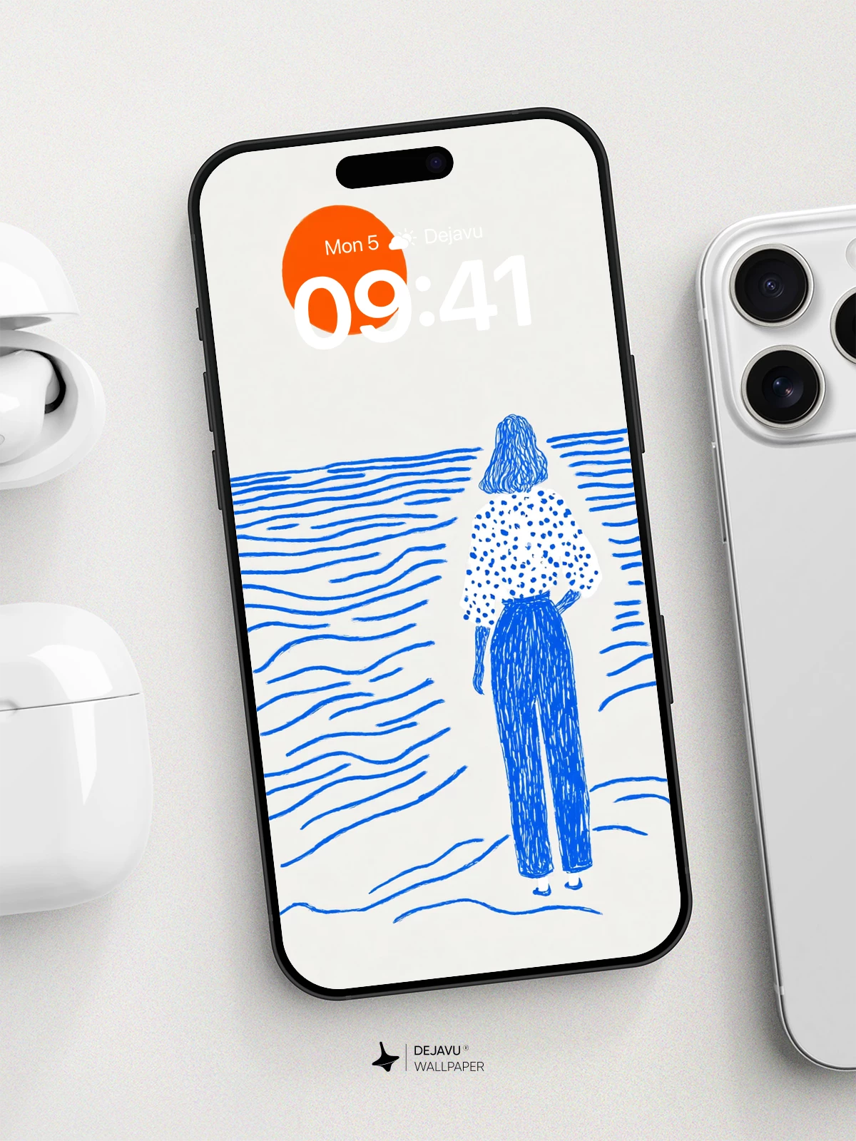 Minimalist Ocean Sunset Wallpaper 8K for iPhone and Android