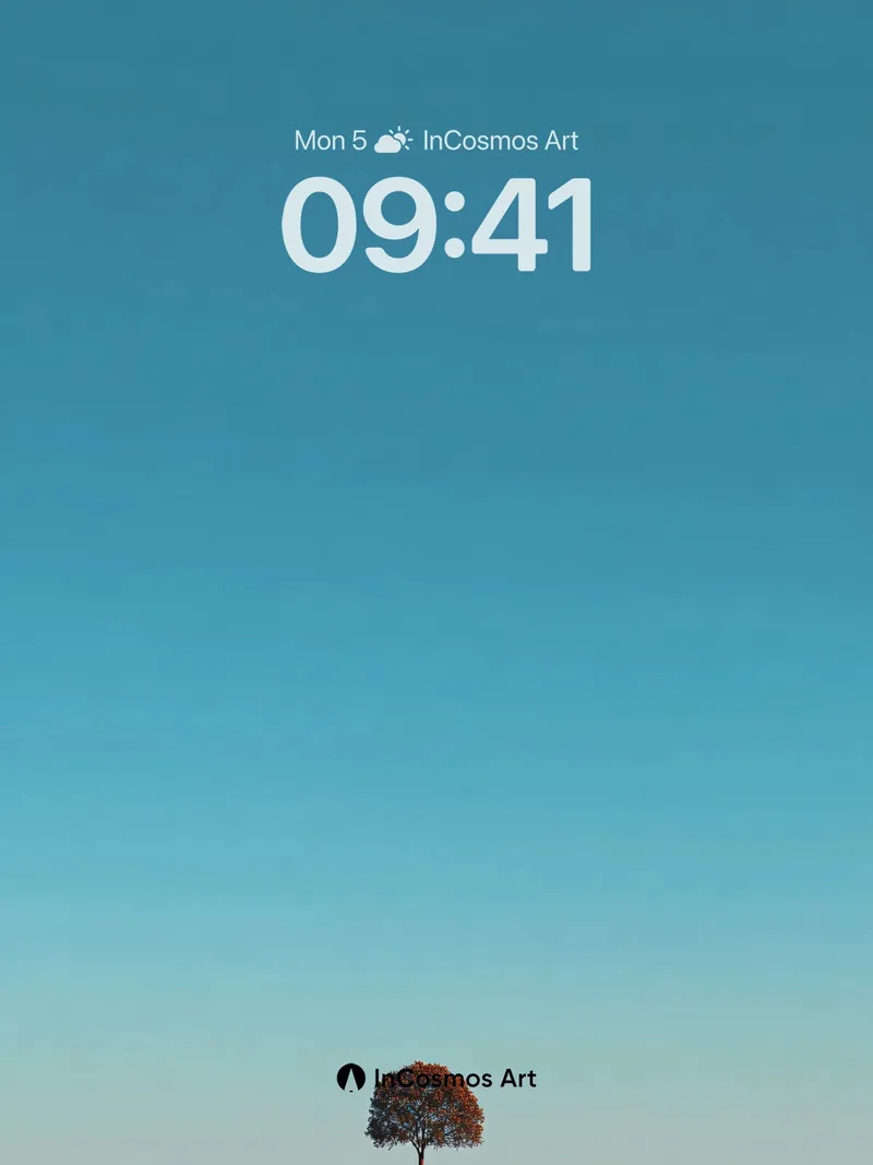 Serenity Horizon Wallpaper with Solitary Tree