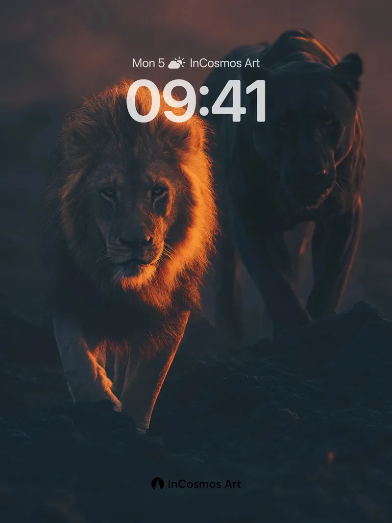 Crimson Dawn Wallpaper with Shadowed Predators