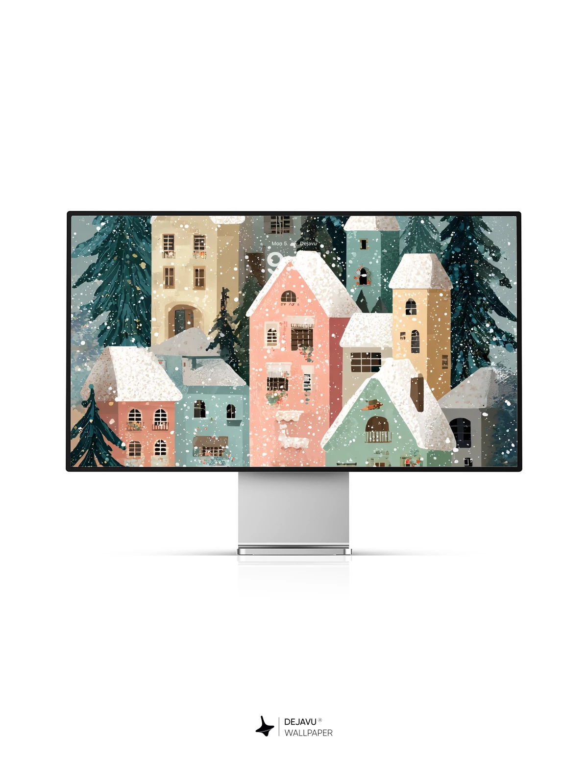 Whimsical Winter Village Wallpaper 8K for iPhone and Android