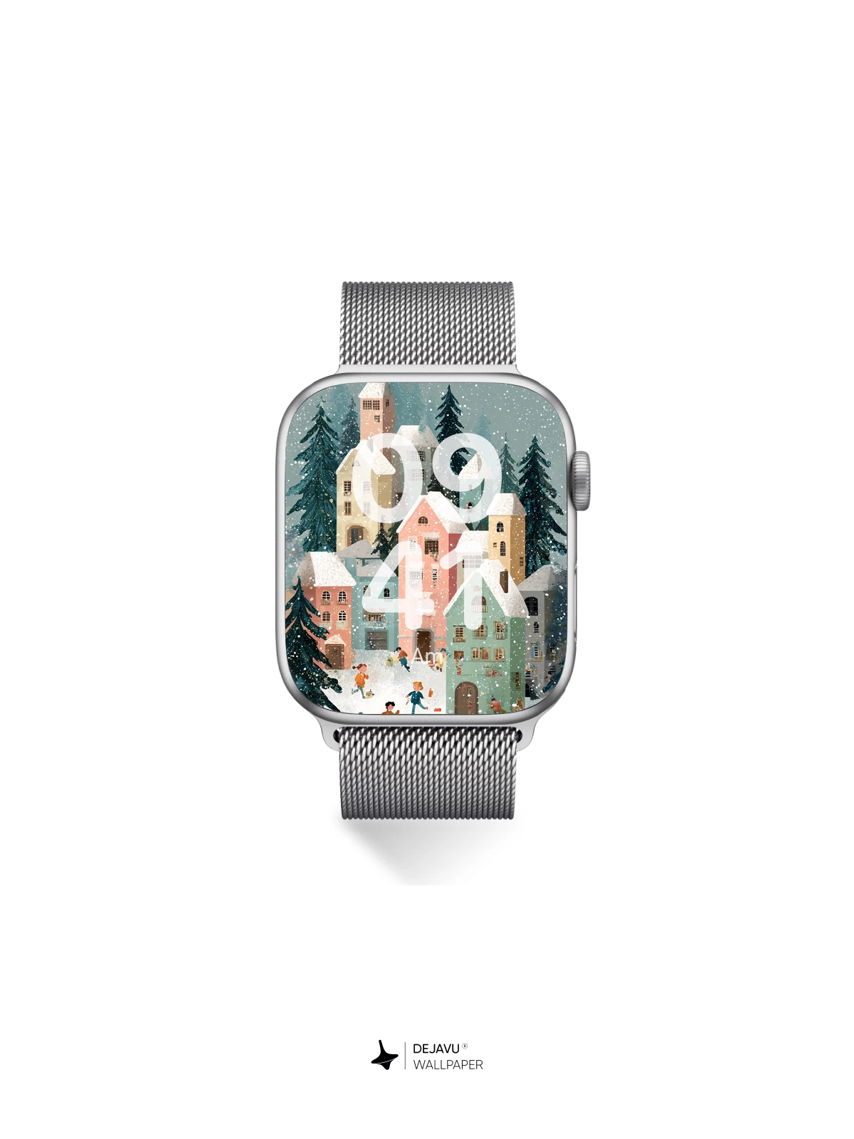Whimsical Winter Village Wallpaper 8K for iPhone and Android