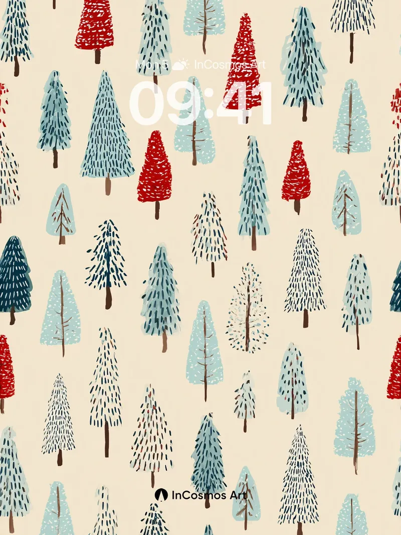 Whispering Pine Wallpaper with Frost-Kissed Hues