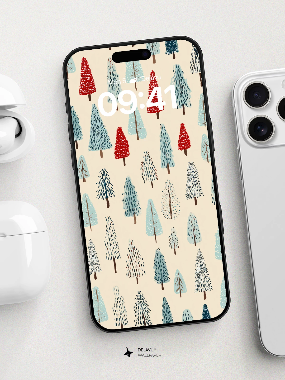 Whimsical Winter Forest Wallpaper 8K for iPhone and Android