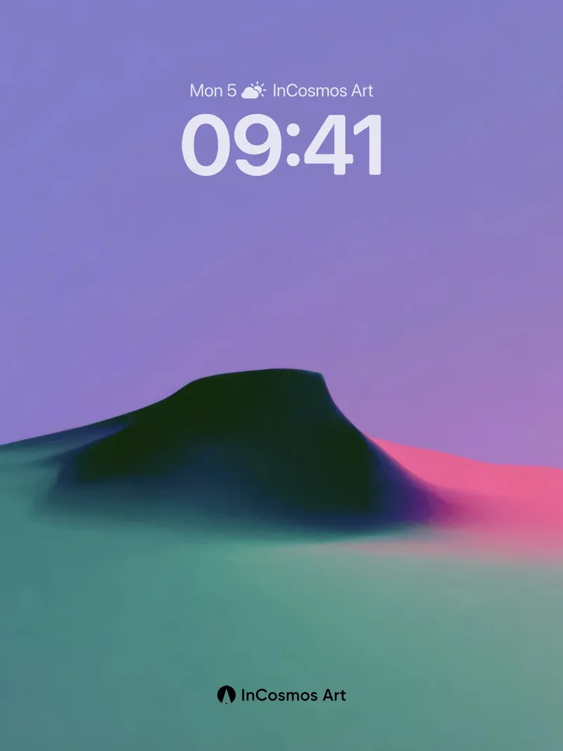 Surreal Dune Wallpaper with Neon Shadow