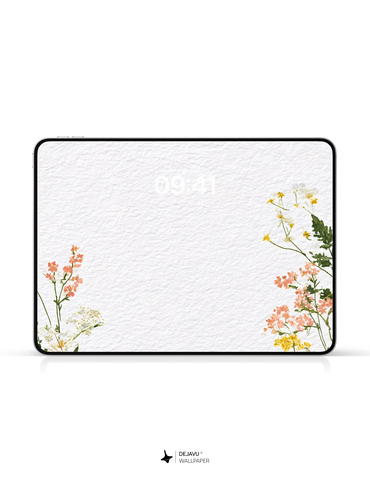 Watercolor Wildflower Border Wallpaper 8K for iPhone and Android