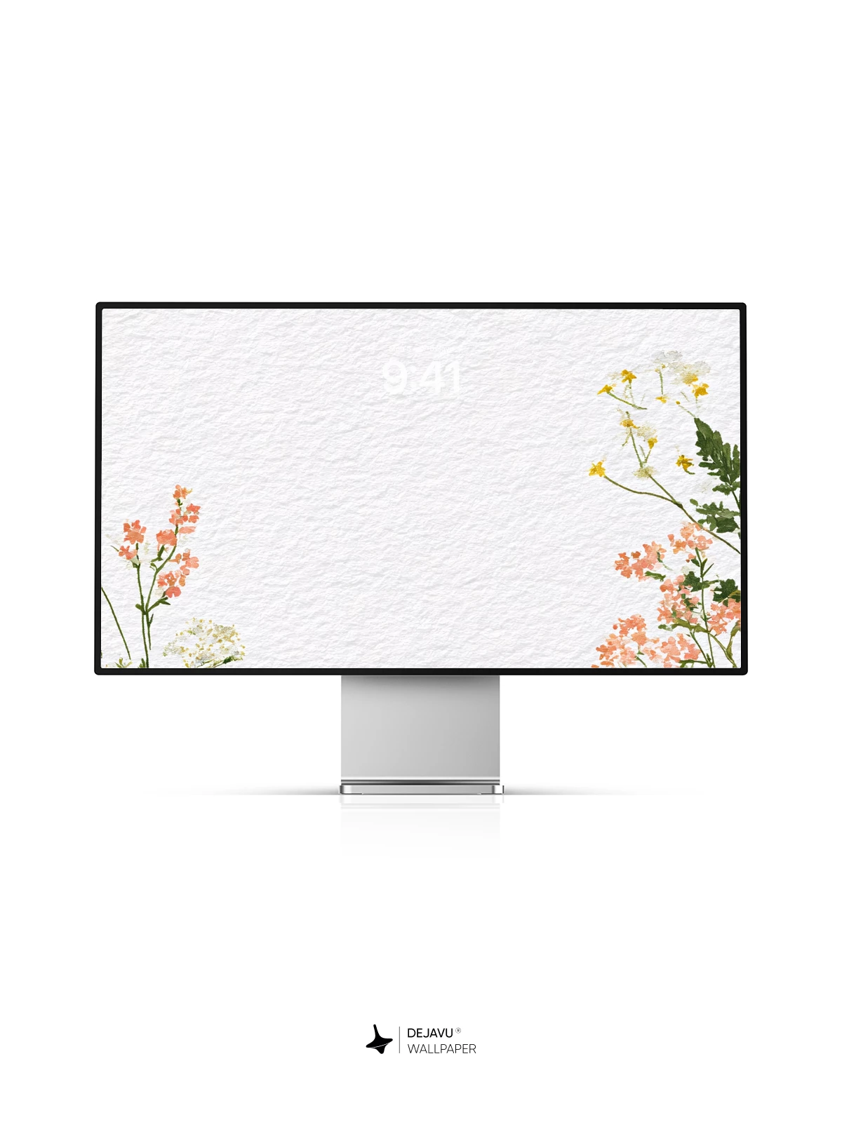 Watercolor Wildflower Border Wallpaper 8K for iPhone and Android
