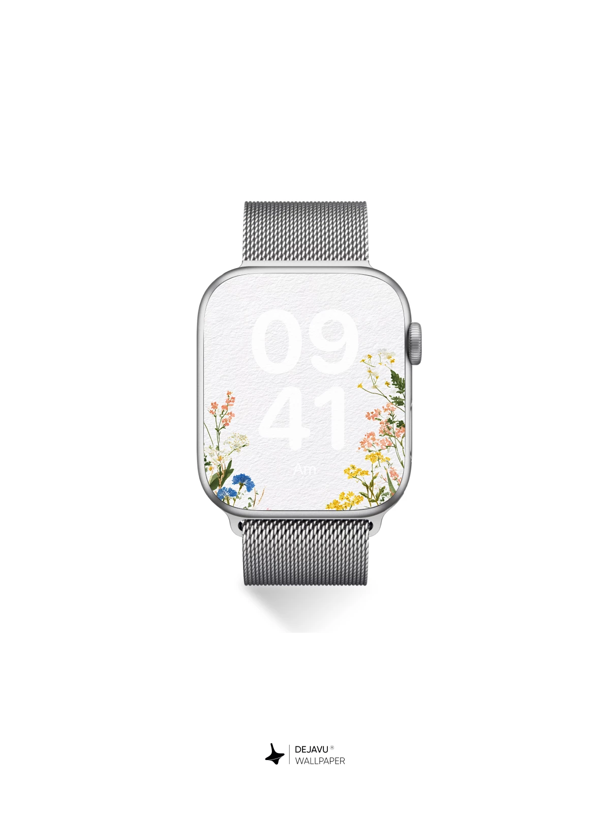 Watercolor Wildflower Border Wallpaper 8K for iPhone and Android