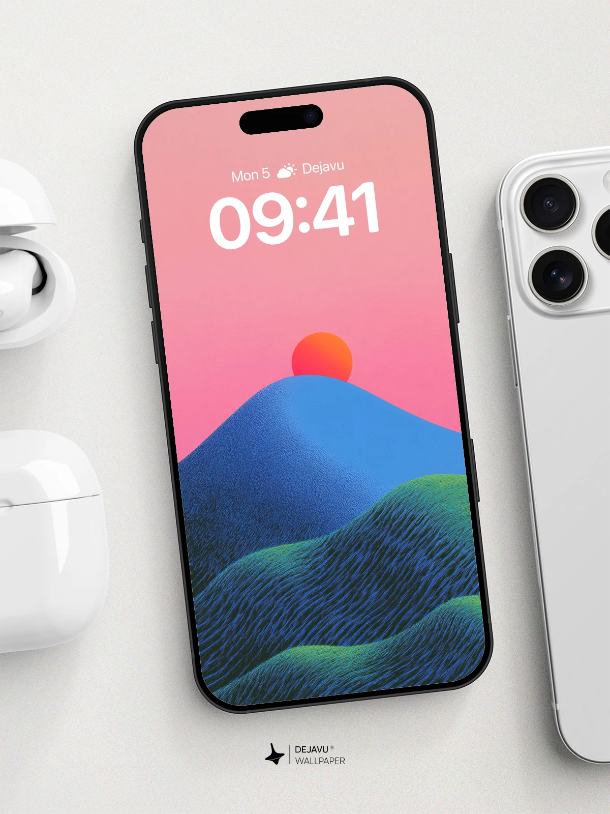 Surreal Mountain Sunset Wallpaper 8K for iPhone and Android