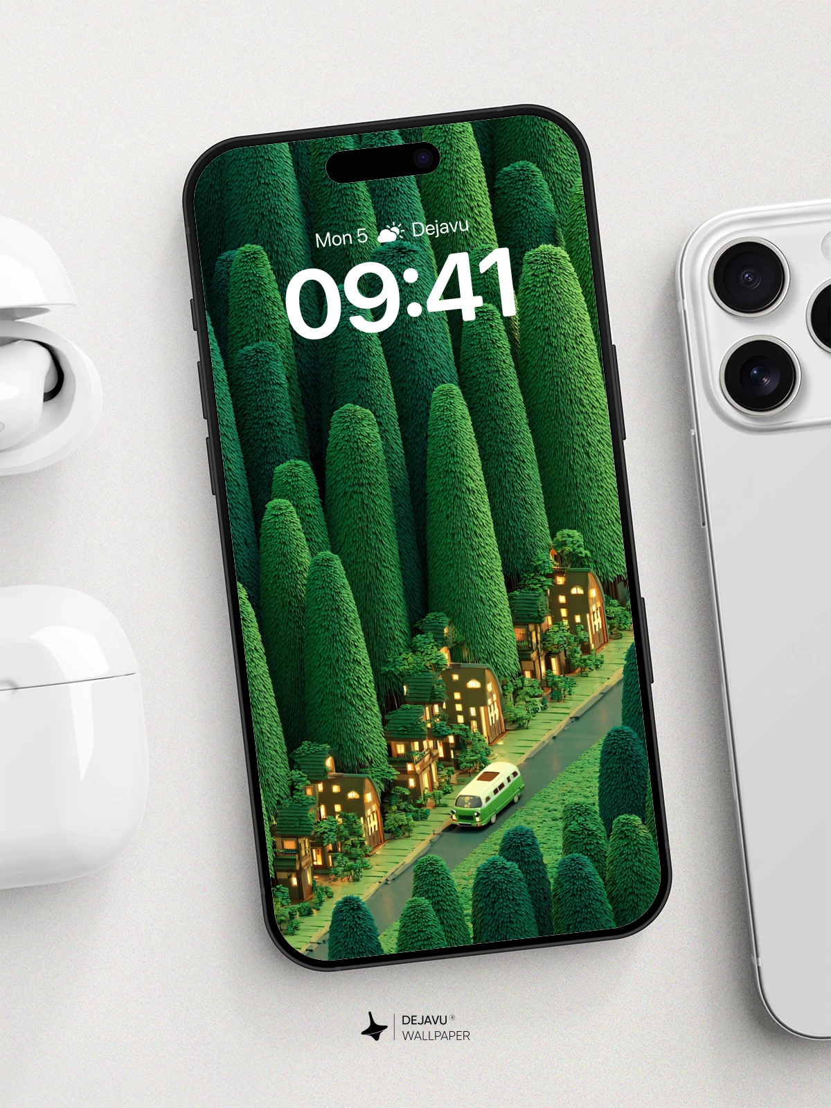Enchanted Forest Village Wallpaper 8K for iPhone and Android