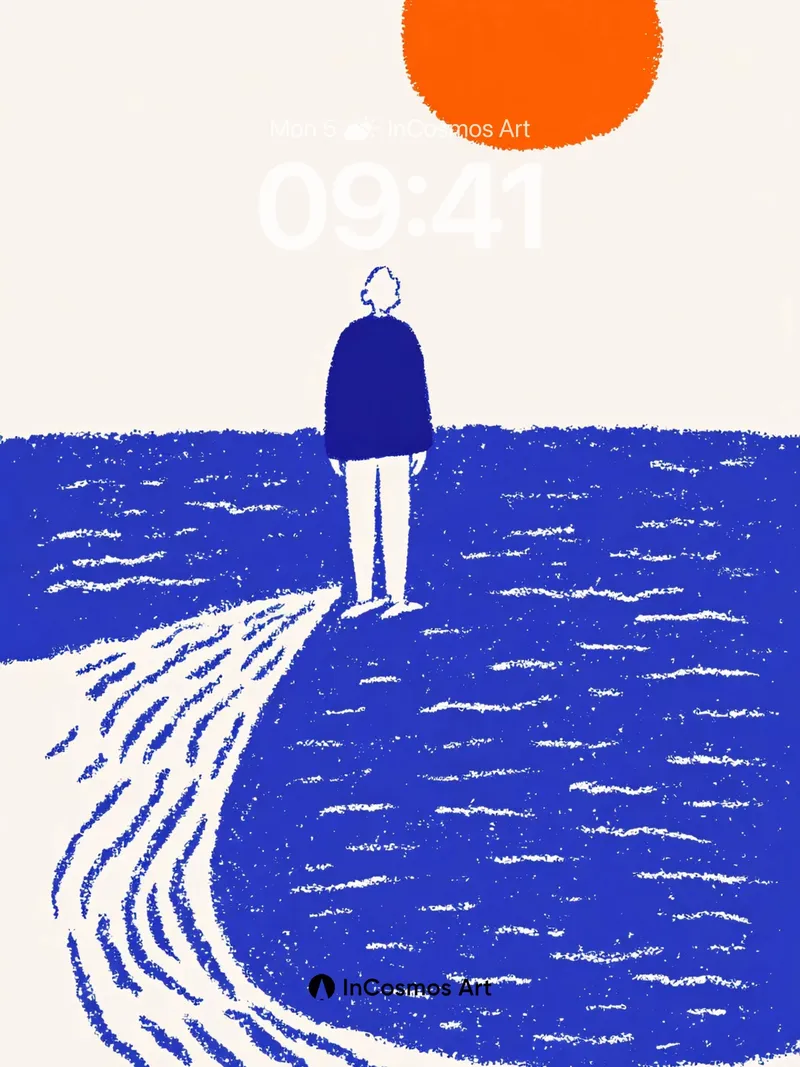 Solitary Horizon Wallpaper with Trailing Light