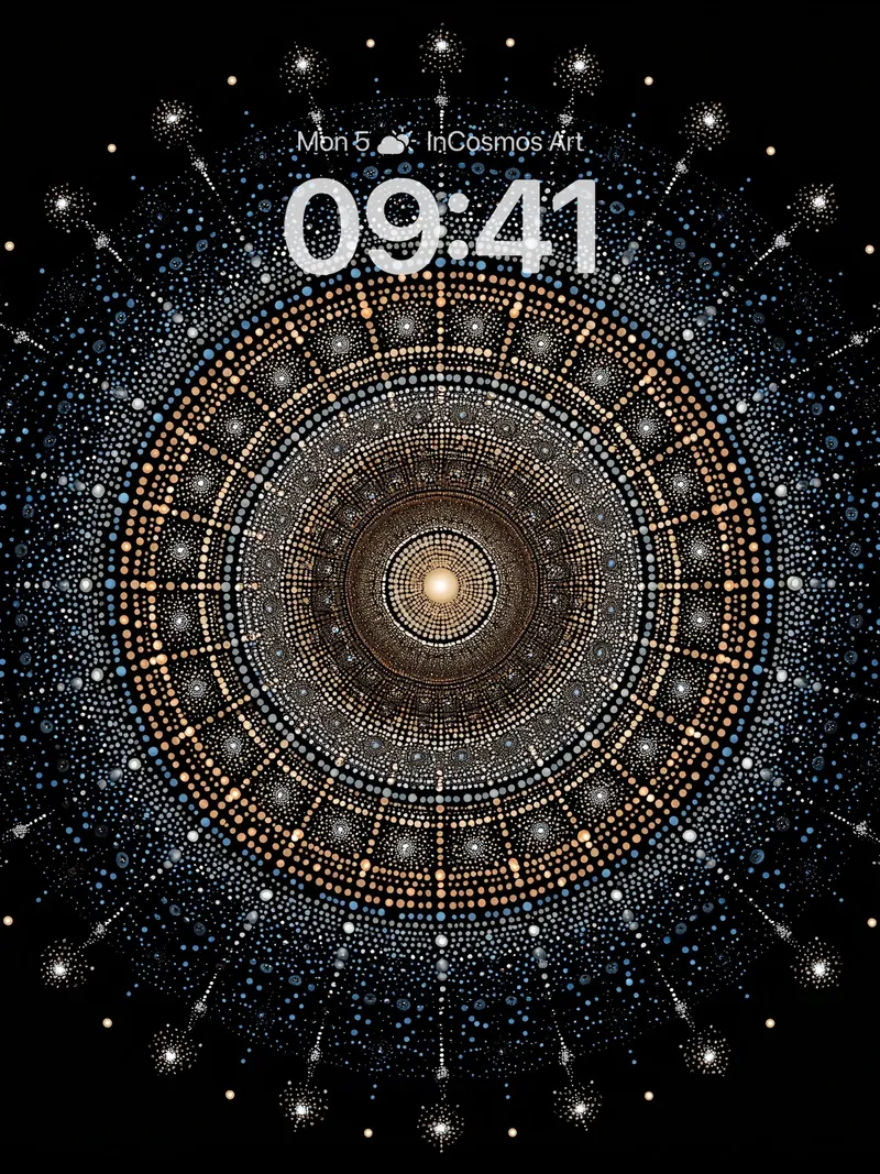 Cosmic Lattice Wallpaper with Radiant Nodes