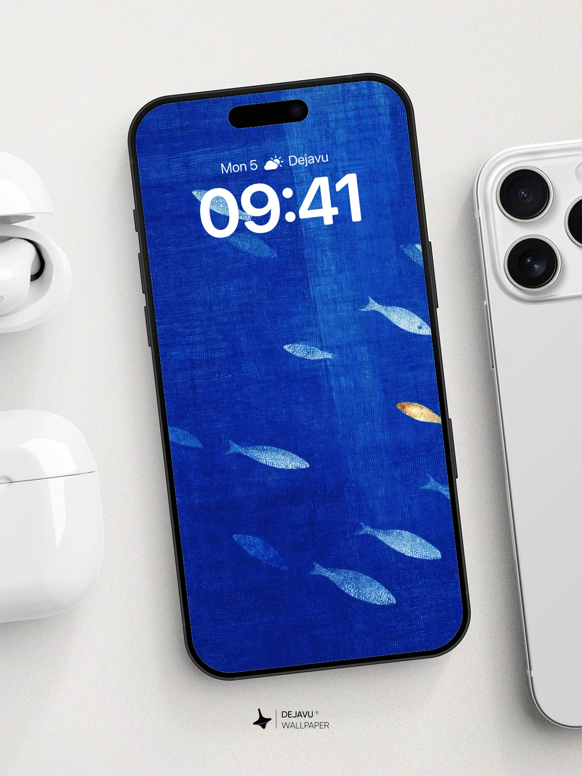 Oceanic Fish Swarm Wallpaper 8K for iPhone and Android