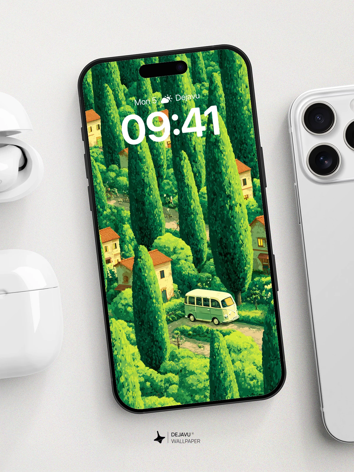 Cypress Forest Village Wallpaper 8K for iPhone and Android