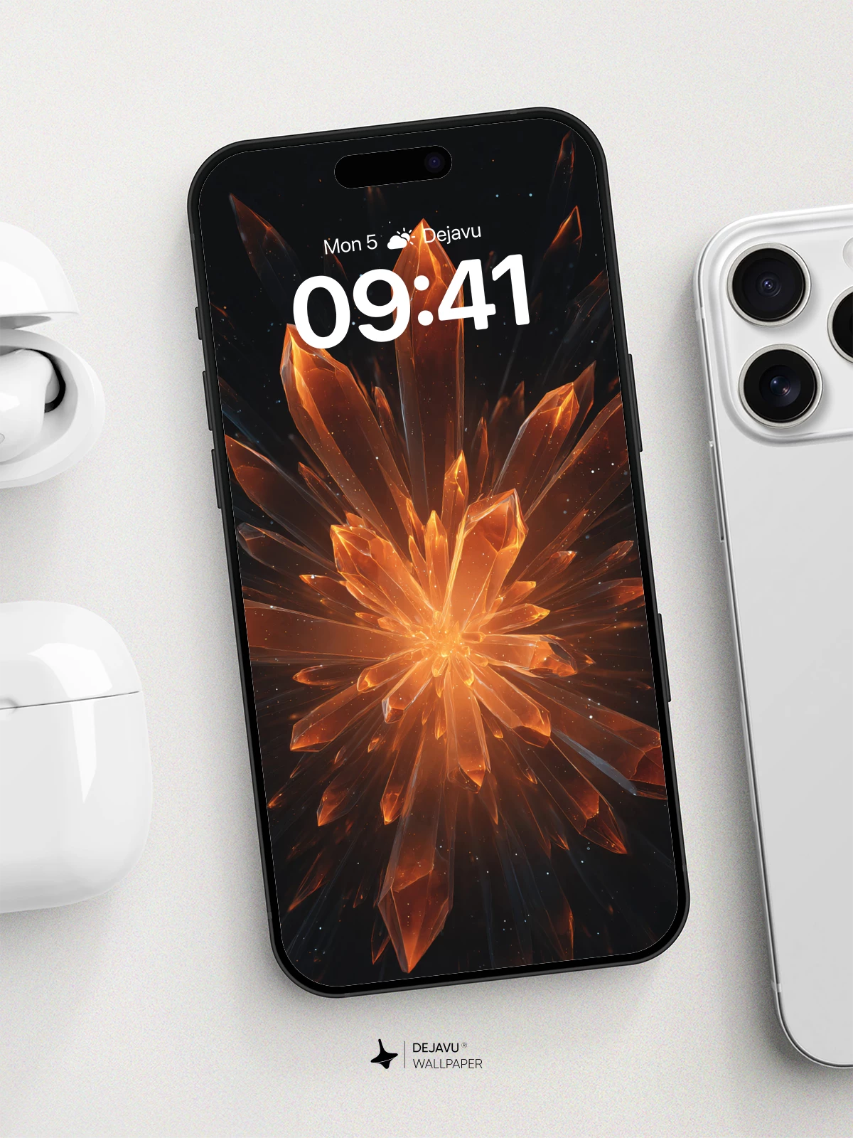 Cosmic Crystal Explosion Wallpaper 8K for iPhone and Android