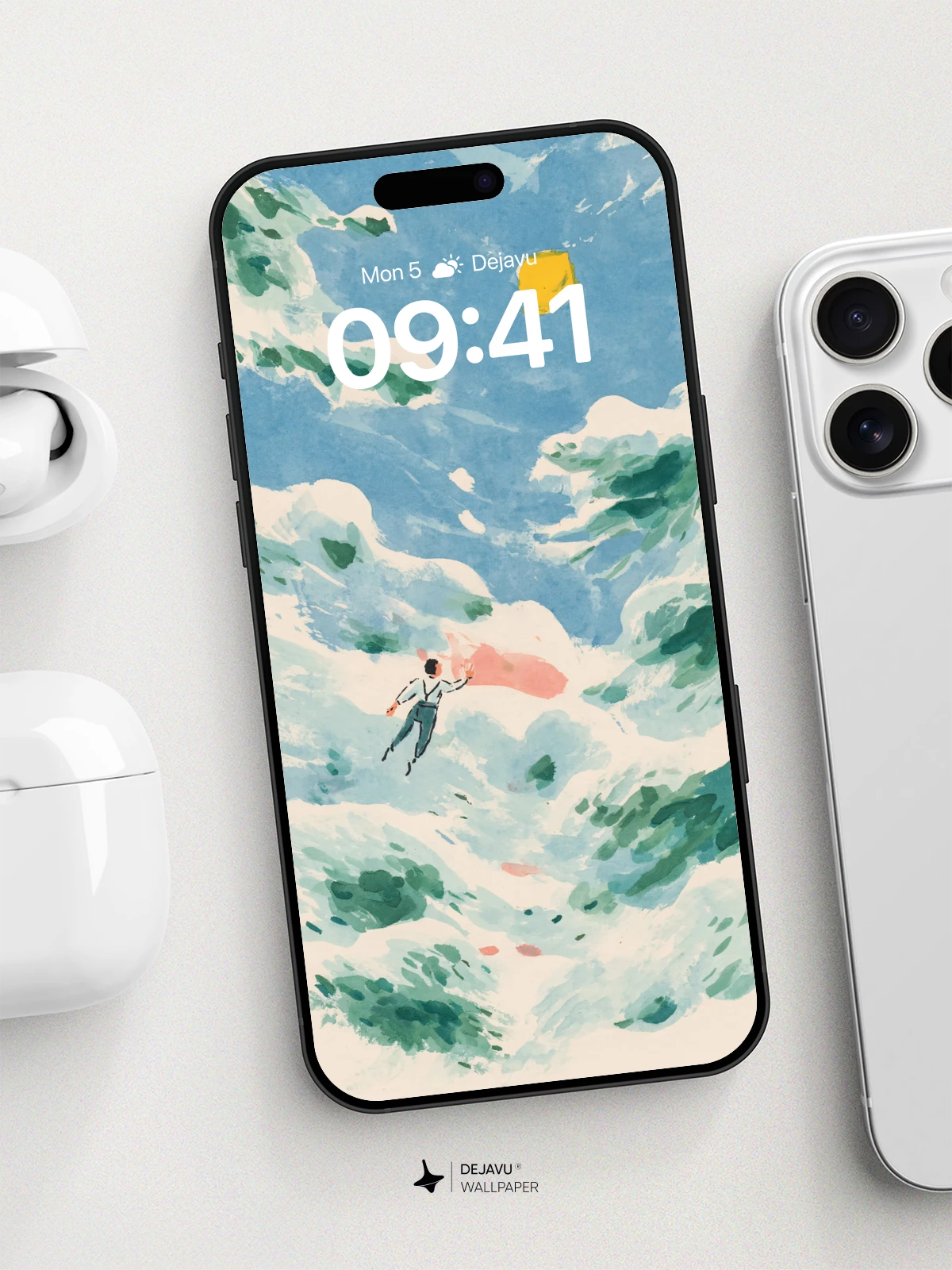 Surreal Sky Diver Wallpaper 8K for iPhone and Android