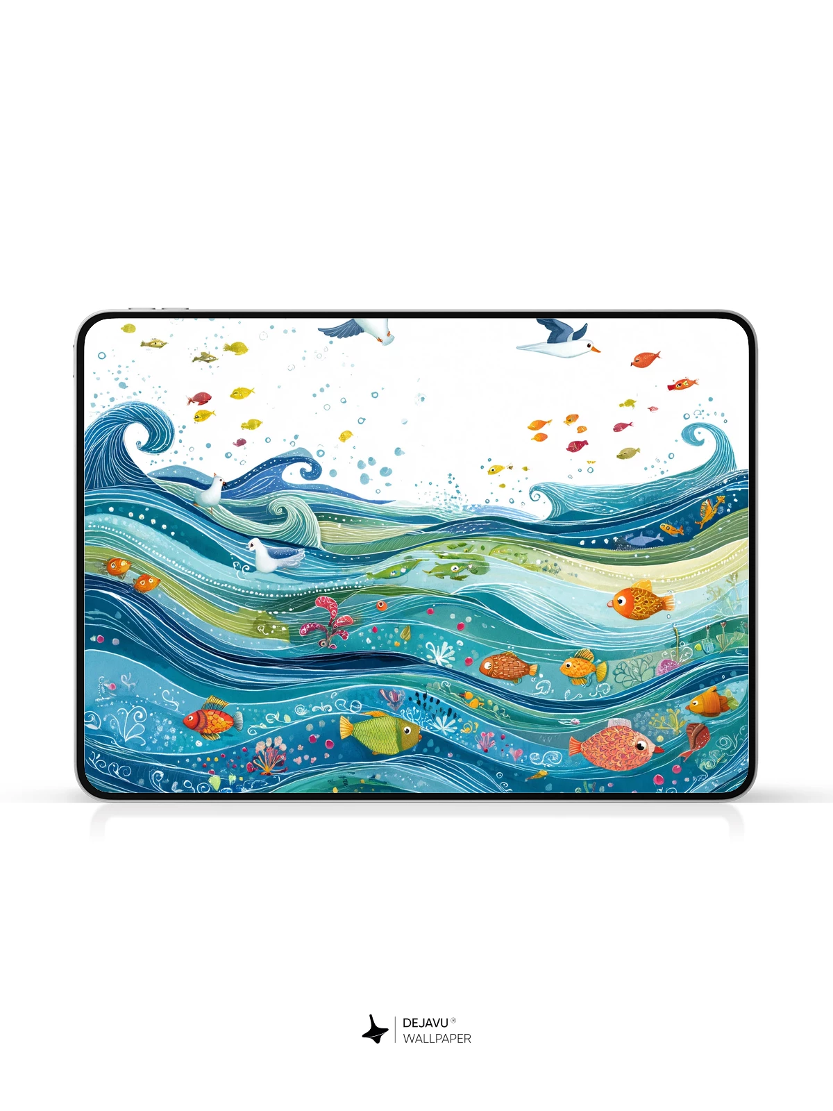 Whimsical Ocean Waves Wallpaper 8K for iPhone and Android
