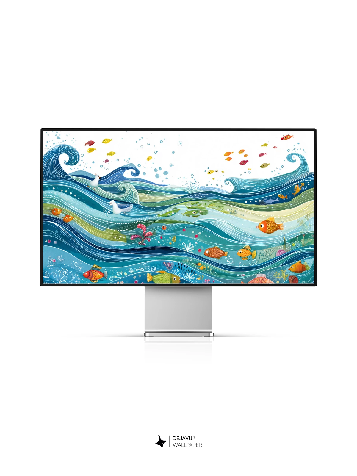 Whimsical Ocean Waves Wallpaper 8K for iPhone and Android