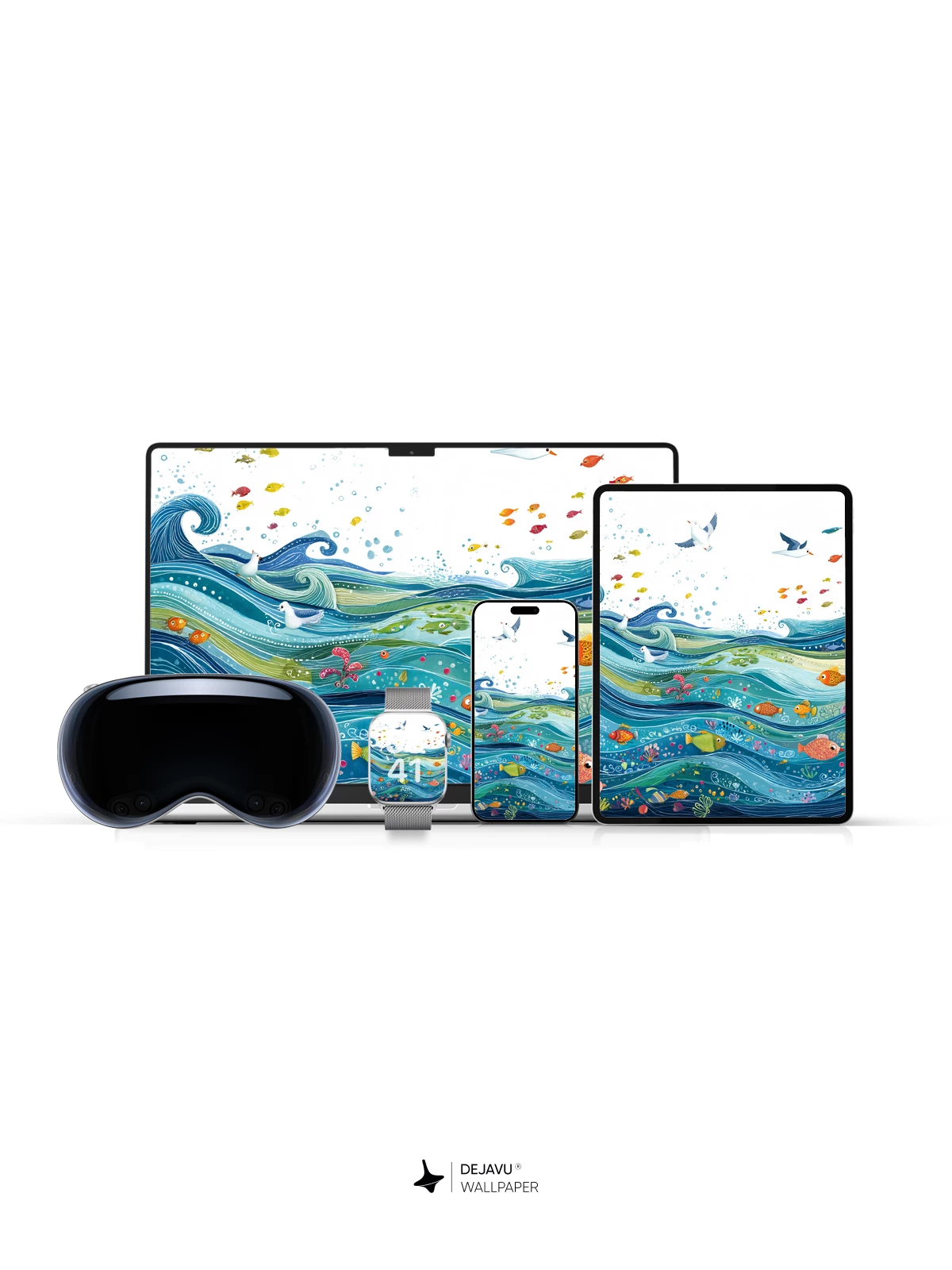 Whimsical Ocean Waves Wallpaper 8K for iPhone and Android