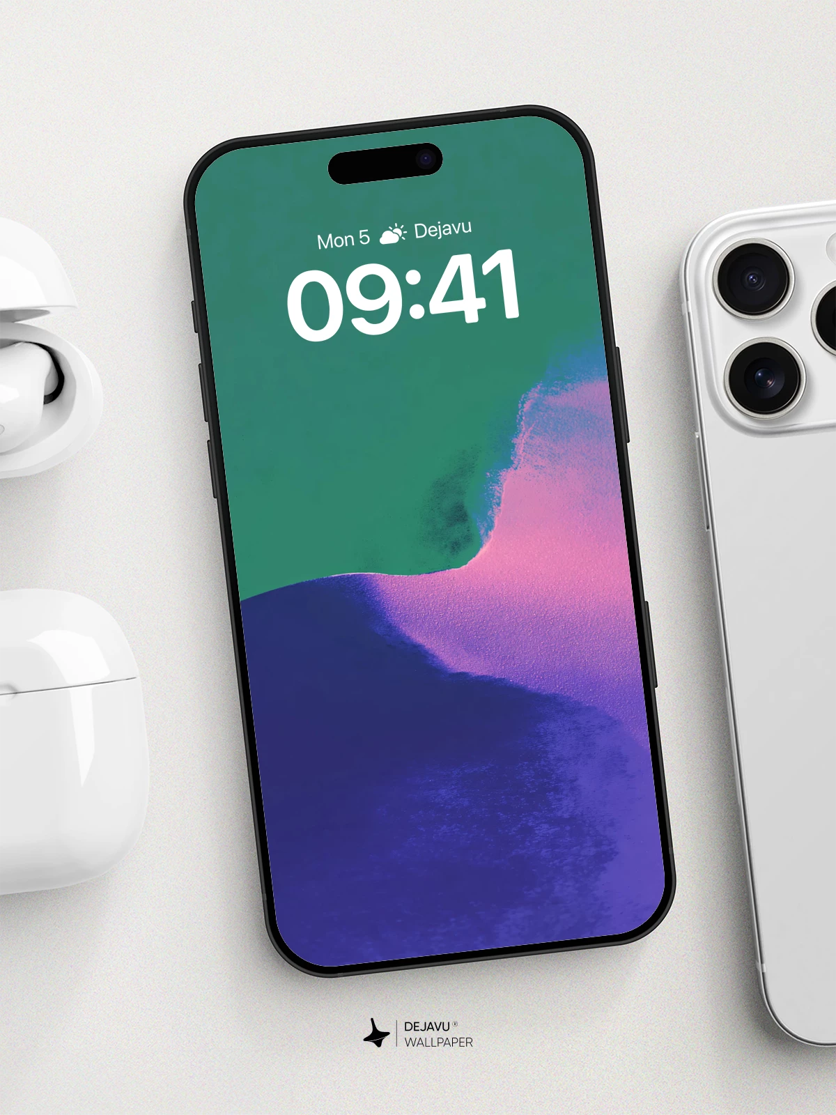 Abstract Gradient Waves Wallpaper 8K for iPhone and Android