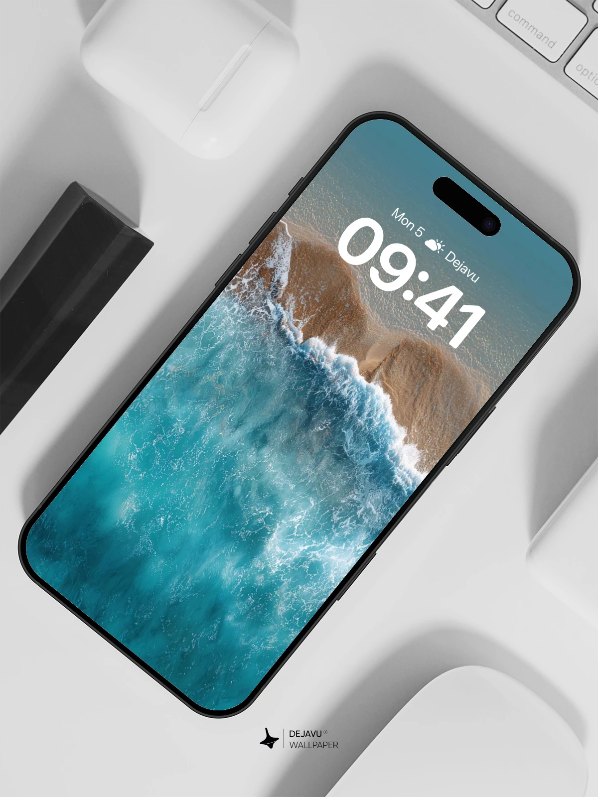Turquoise Ocean Waves Wallpaper 8K for iPhone and Android