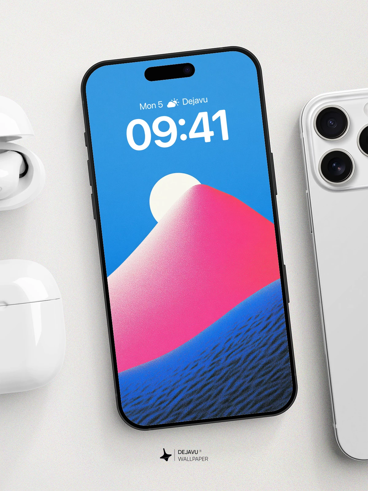 Abstract Mountain Sunrise Wallpaper 8K for iPhone and Android