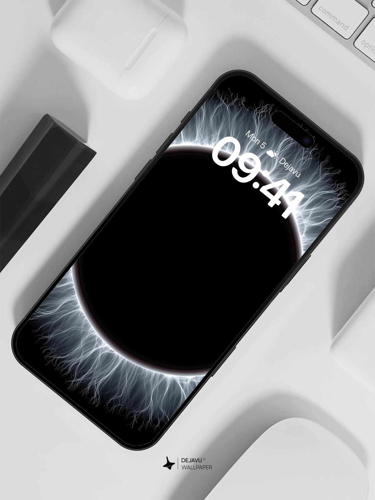 Ethereal Solar Corona Wallpaper 8K for iPhone and Android