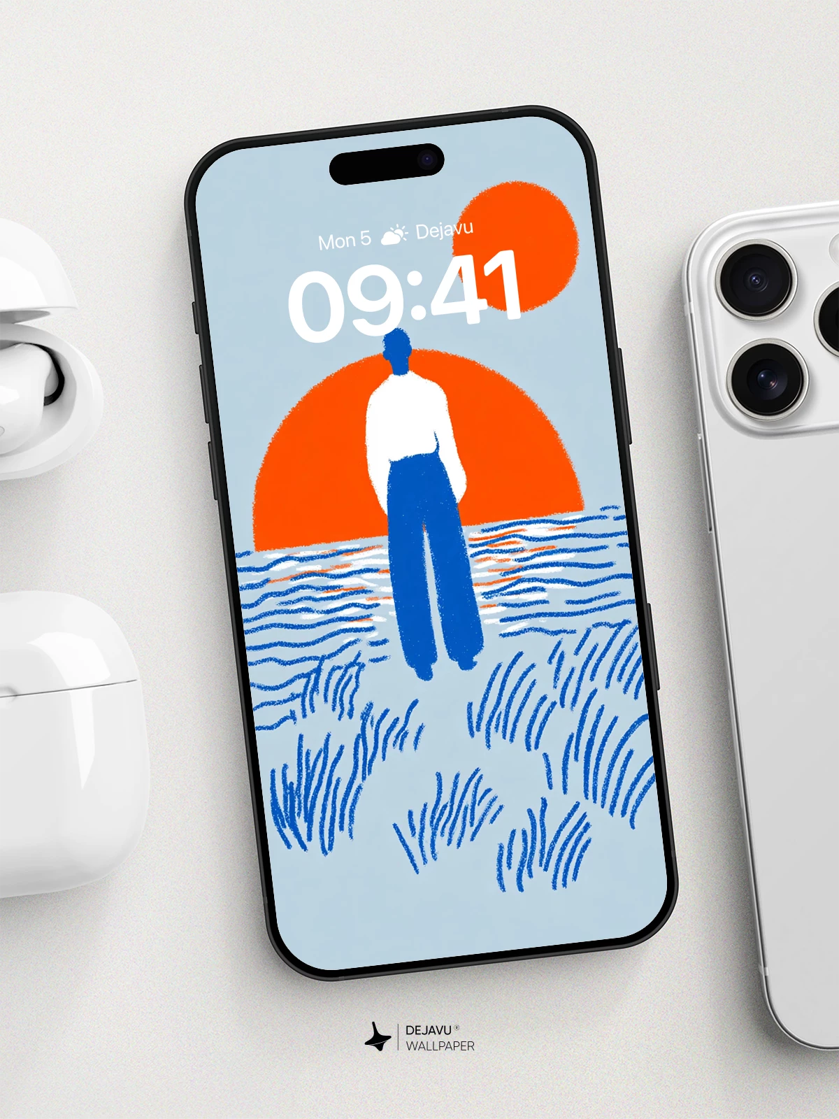 Minimalist Sunset Silhouette Wallpaper 8K for iPhone and Android