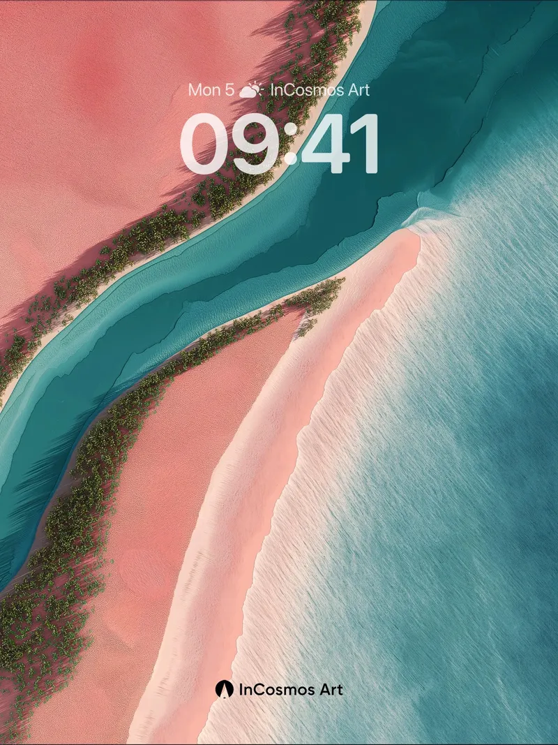 Serenity Flow Wallpaper with Coral Tides