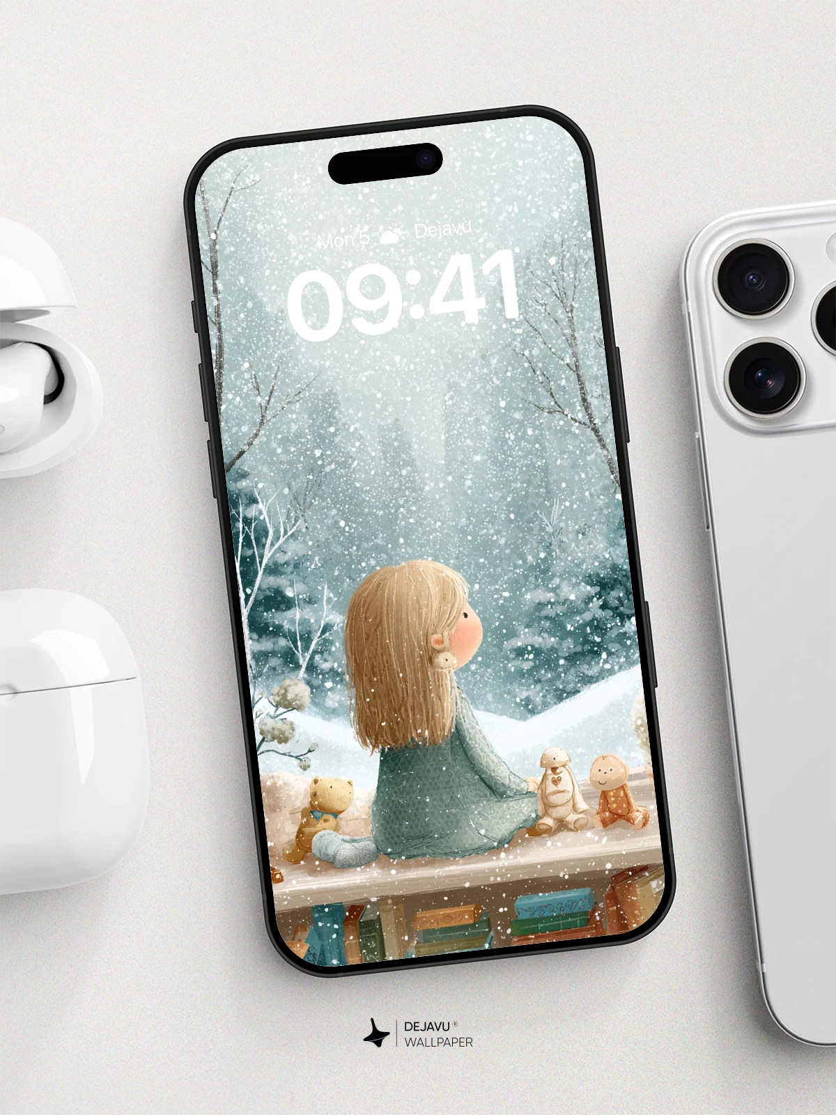 Winter Window Wonderland Wallpaper 8K for iPhone and Android