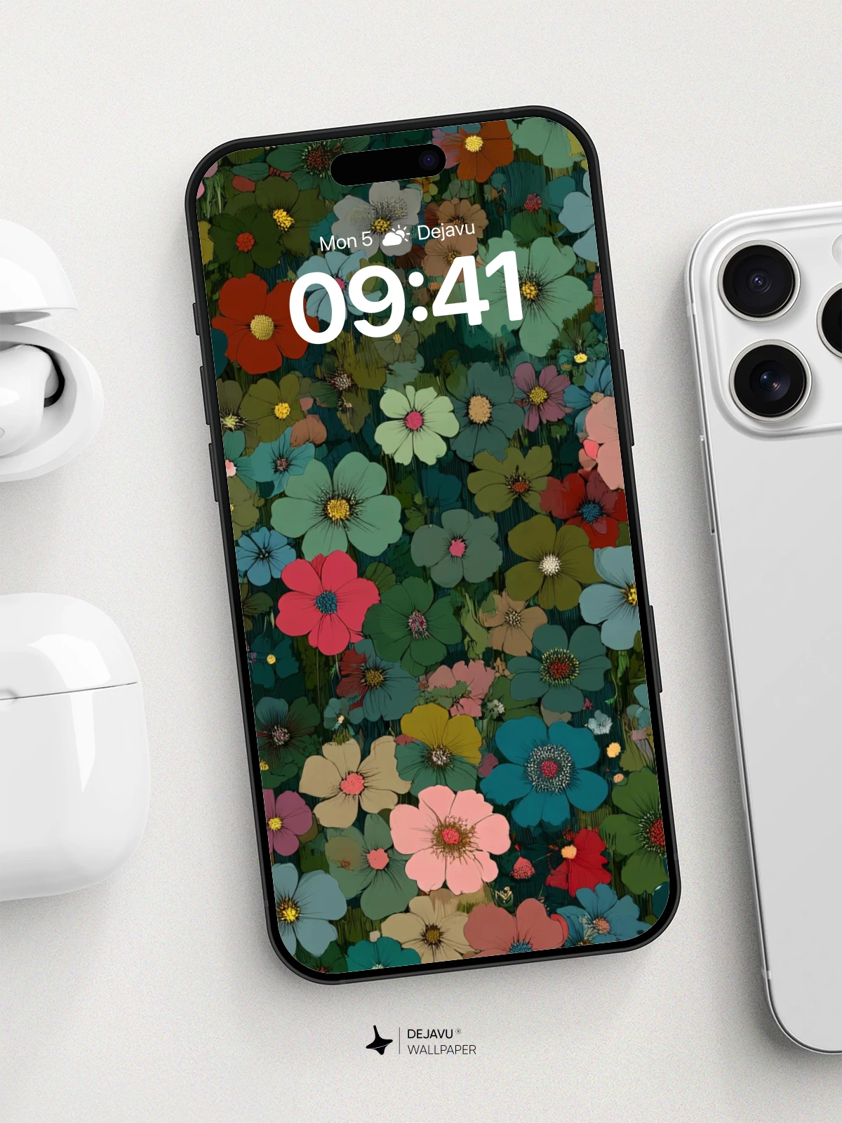 Whimsical Floral Garden Wallpaper 8K for iPhone and Android