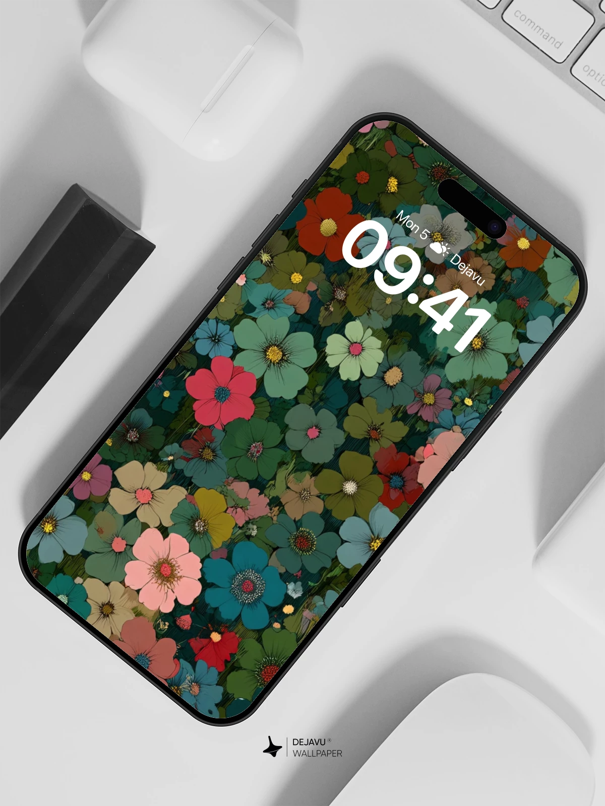 Whimsical Floral Garden Wallpaper 8K for iPhone and Android