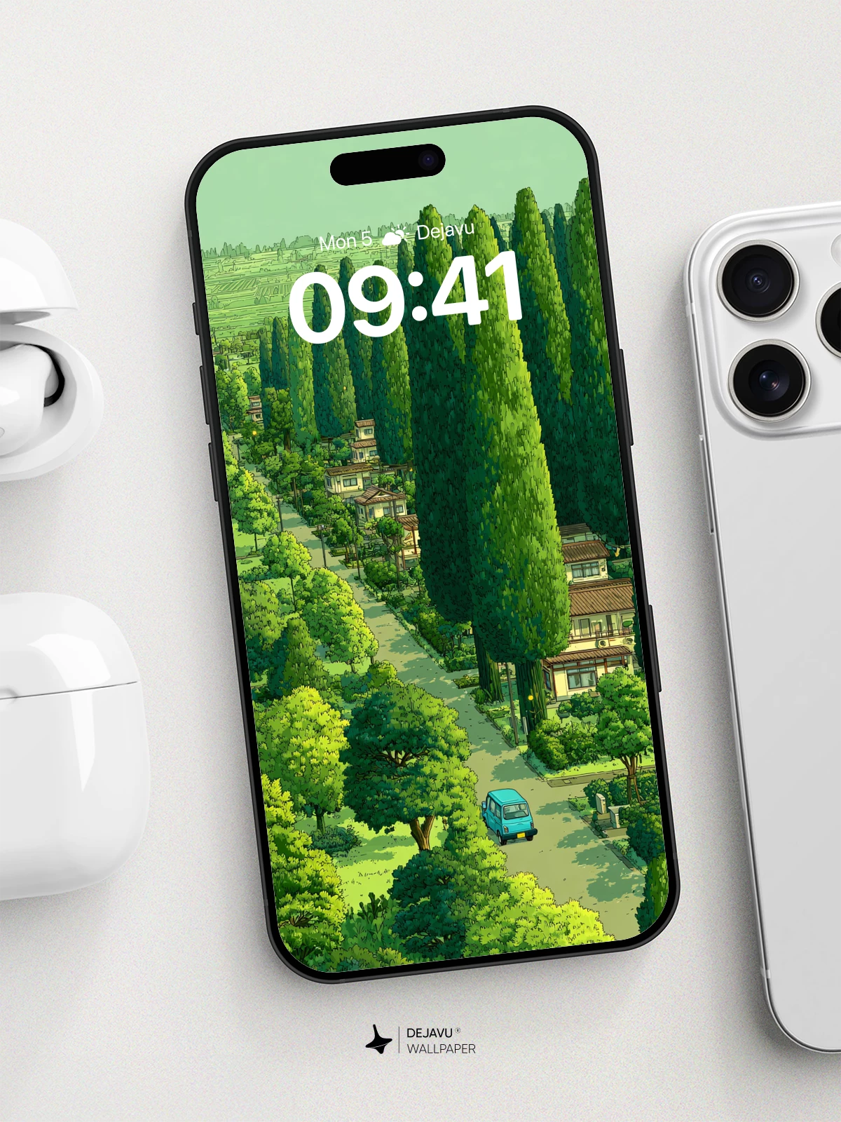 Serene Cypress Lane Wallpaper 8K for iPhone and Android